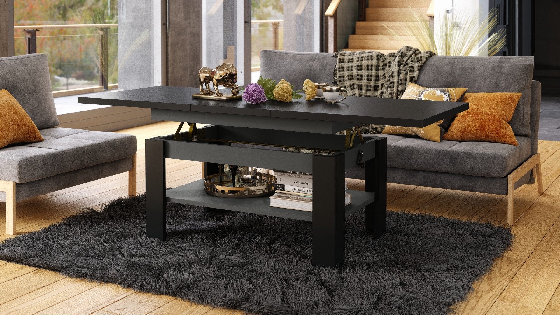 designimpex Couchtisch Design Rio stufenlos höhenverstellbar günstig online kaufen