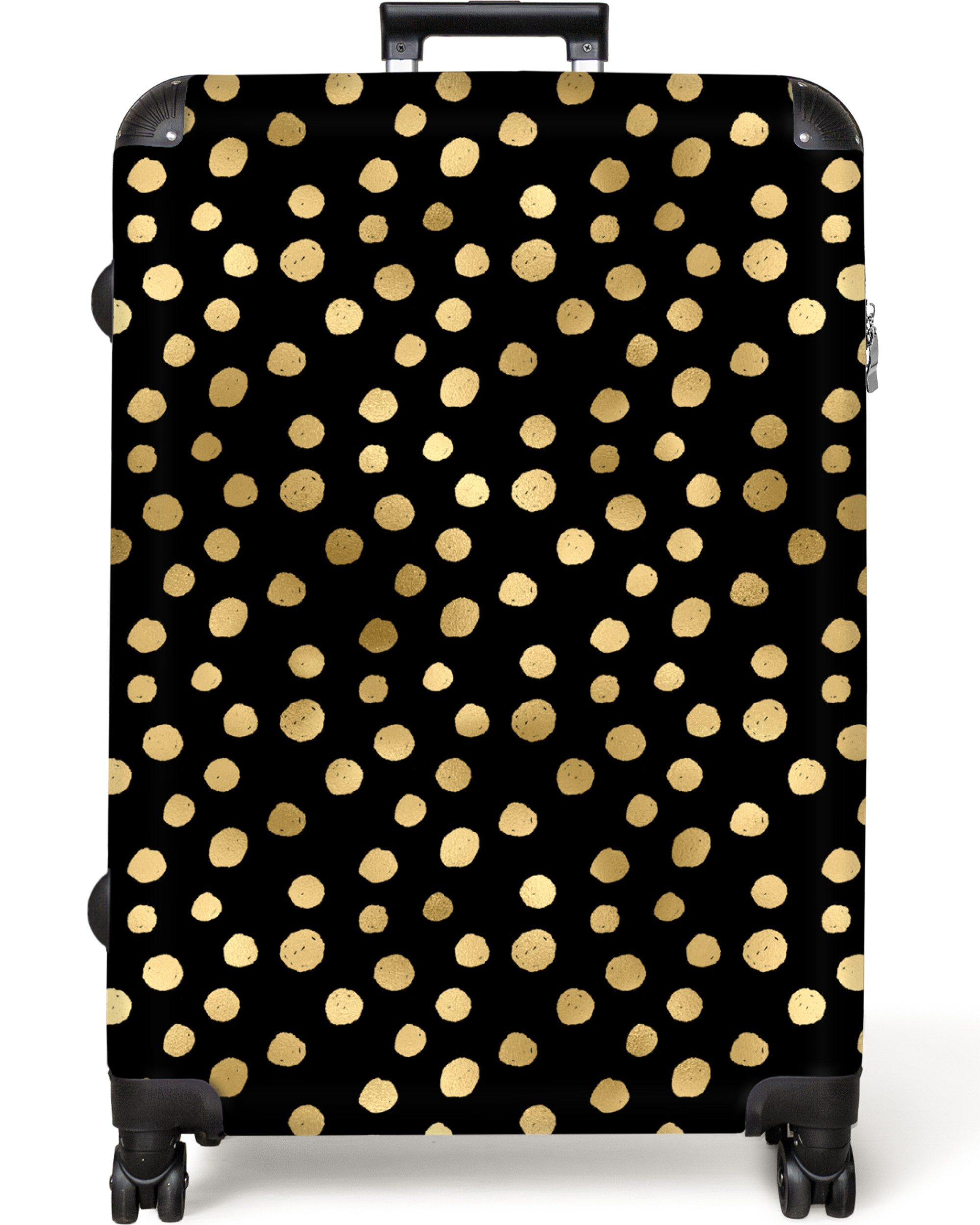 NoBoringSuitcases.com© Hartschalen-Trolley Gold - Tupfen - günstig online kaufen