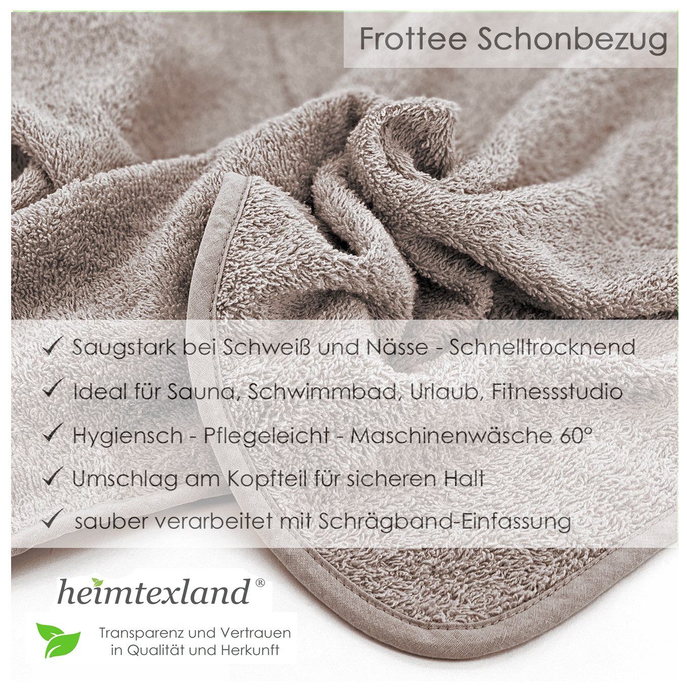 heimtexland Dekokissen Hochlehner Schonbezug Frottee Gartenstuhlauflage, saugstark, schnelltrocknend, hygienisch