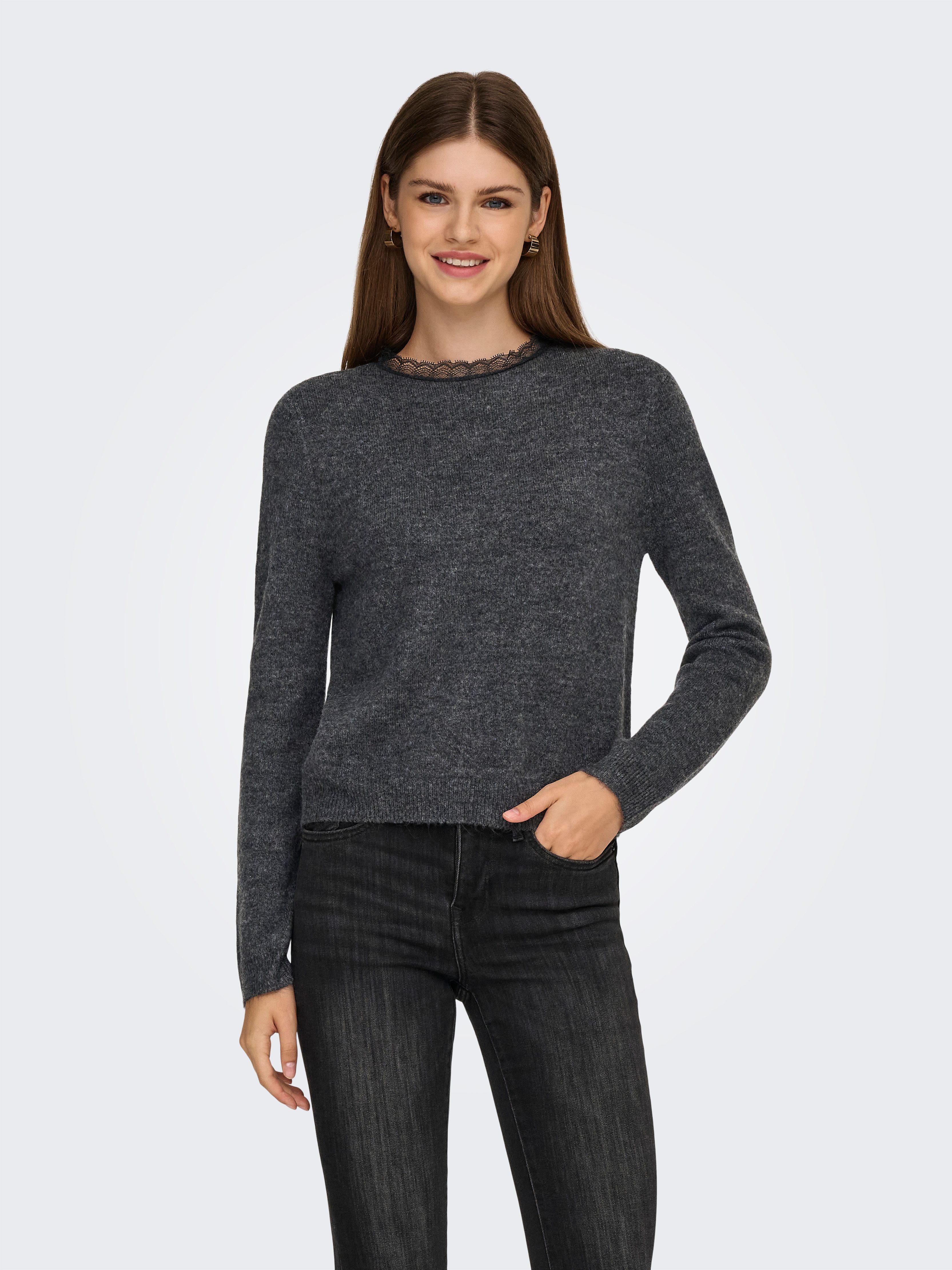 ONLY Strickpullover ONLTAMMY LS LACE MIX günstig online kaufen