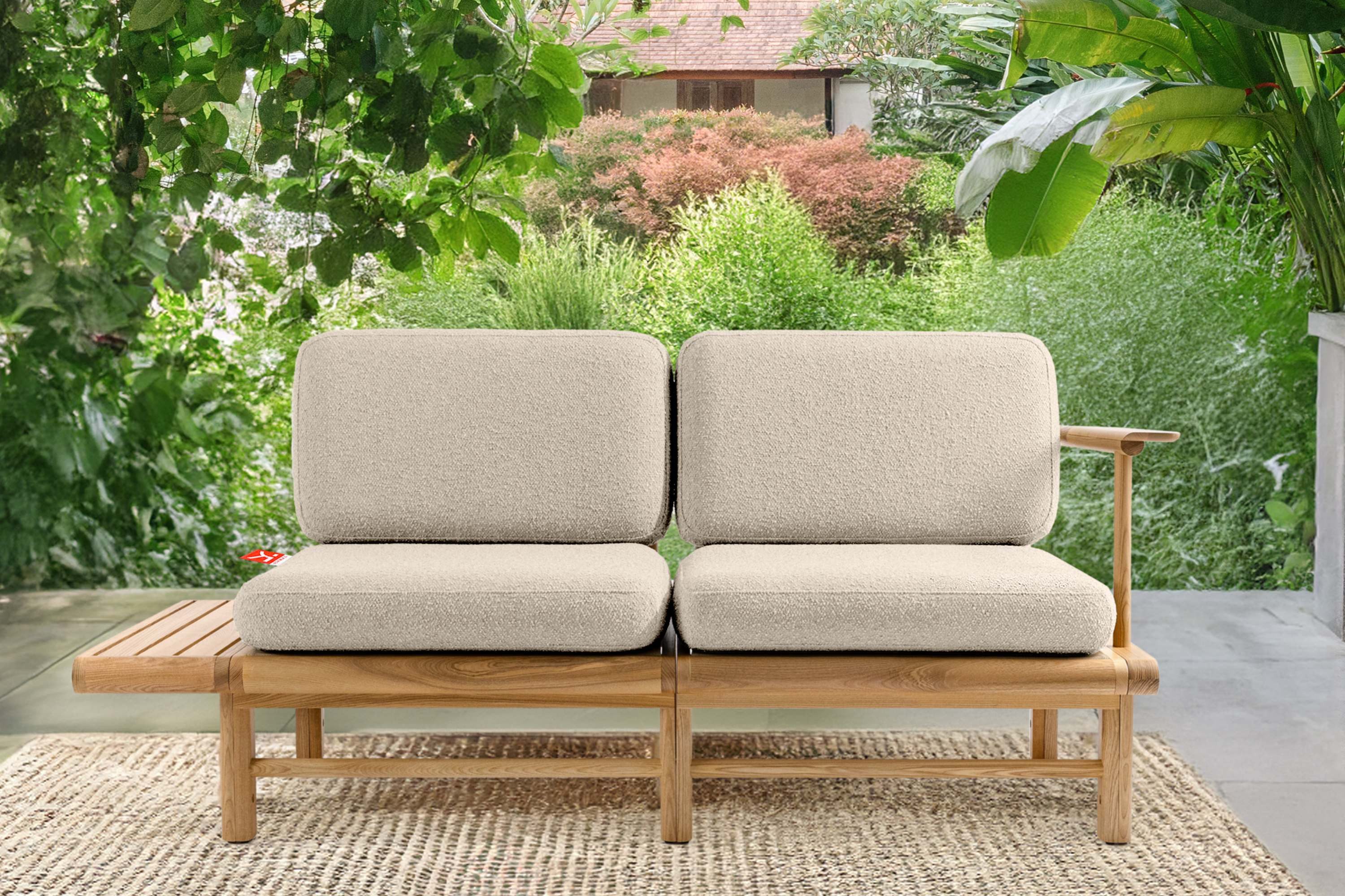 KONSIMO® Sofa ATREDA Gartensofa 2-Sitzer, mit Ablage, hergestellt in der EU, handgefertigt