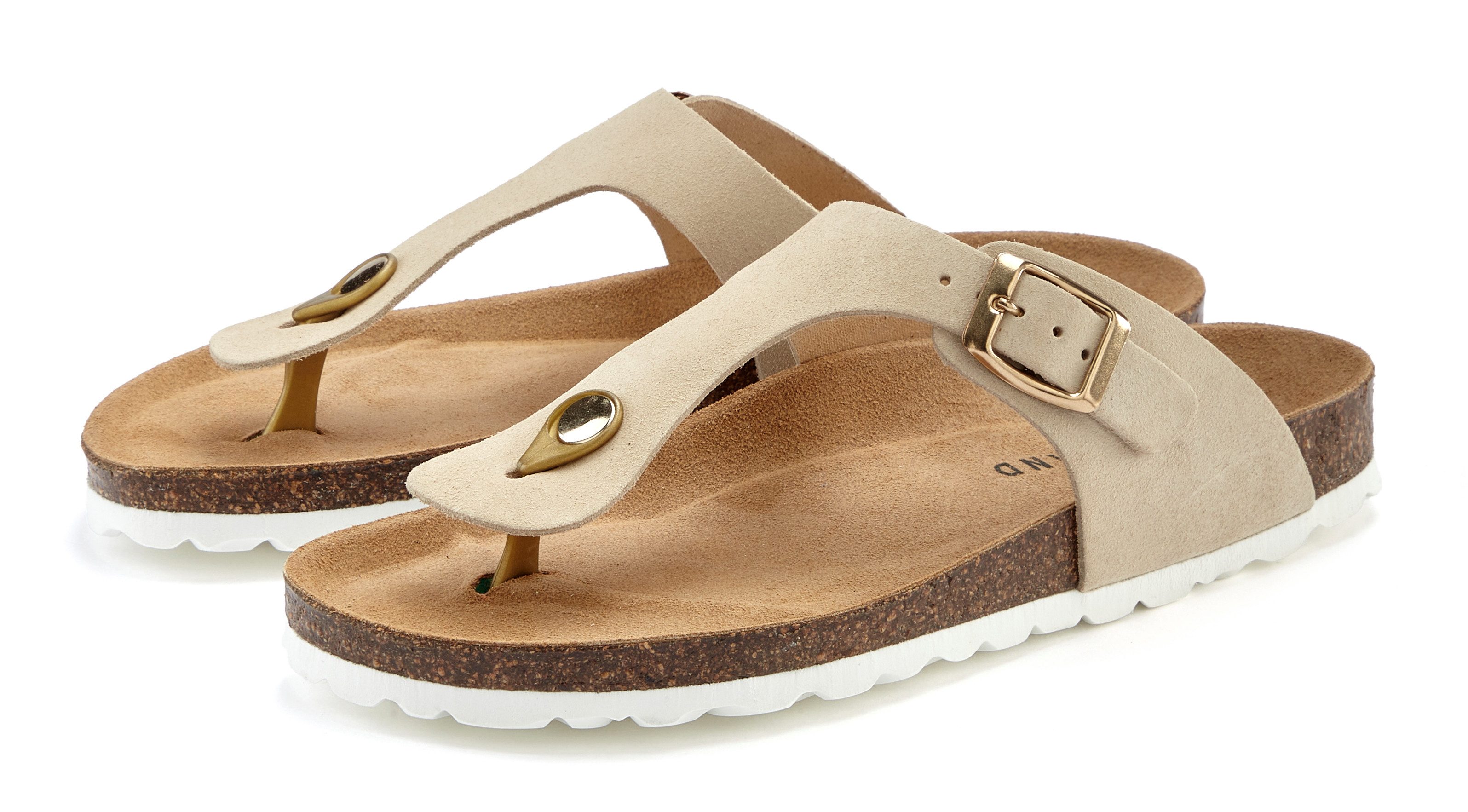 Elbsand Mule, Sandale, offener Schuh, Lederpantolette, Sommerschuhe Pantolette Zehentrenner aus hochwertigem Leder mit Komfortkorkfußbett