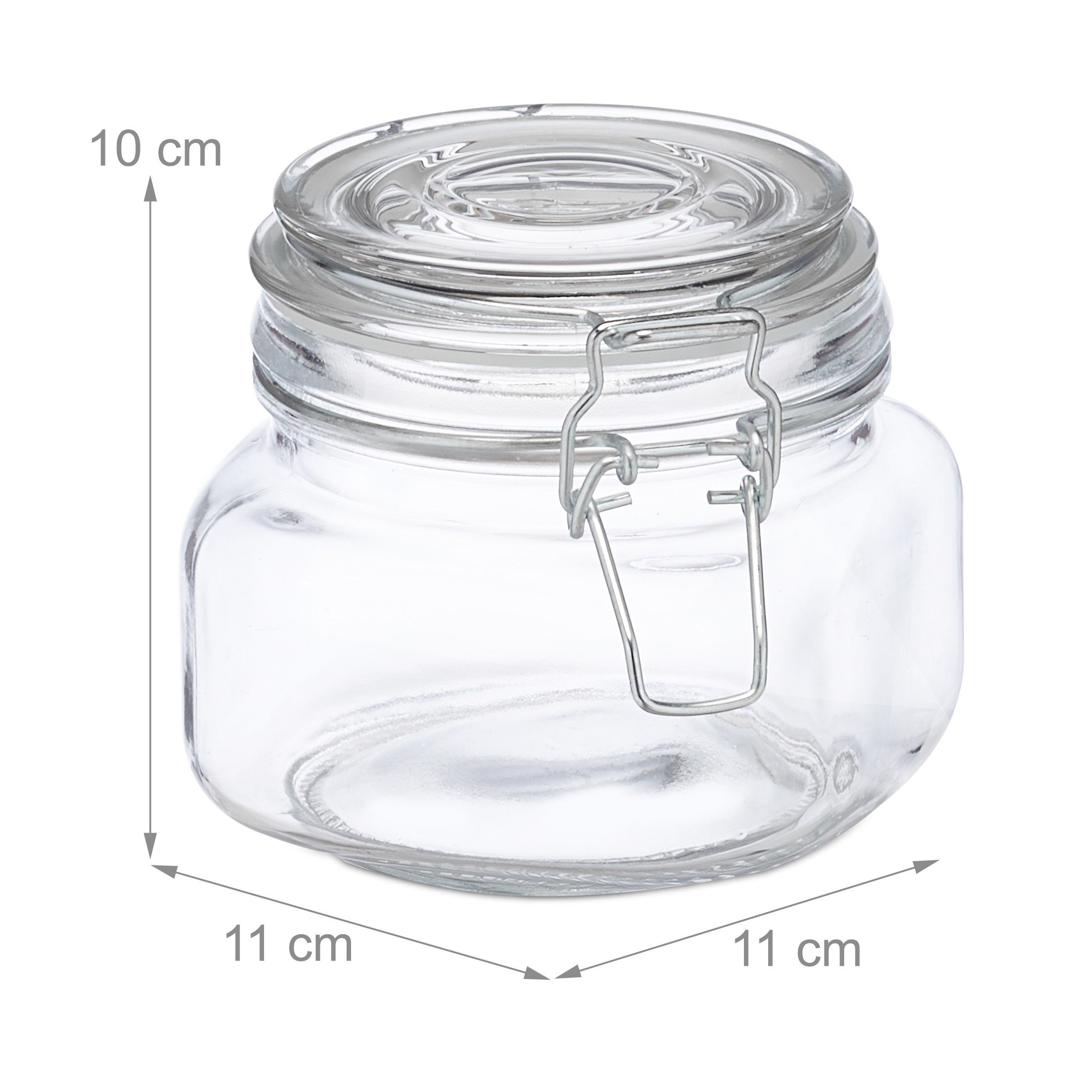 relaxdays Einmachgläser Glas Set 500 ml, Einmachglas 6er