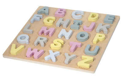 KINDSGUT Puzzle »ABC-Puzzle«, 26 Puzzleteile, Buchstaben, Alphabet, Motorik, Hanna, Buchstaben-Lern-Puzzle aus Holz für Babys und Kleinkinder