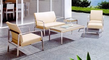 Jet-Line Gartenlounge-Set Gartenset Aphrodite, creme Edelstahl Gartenmoebel