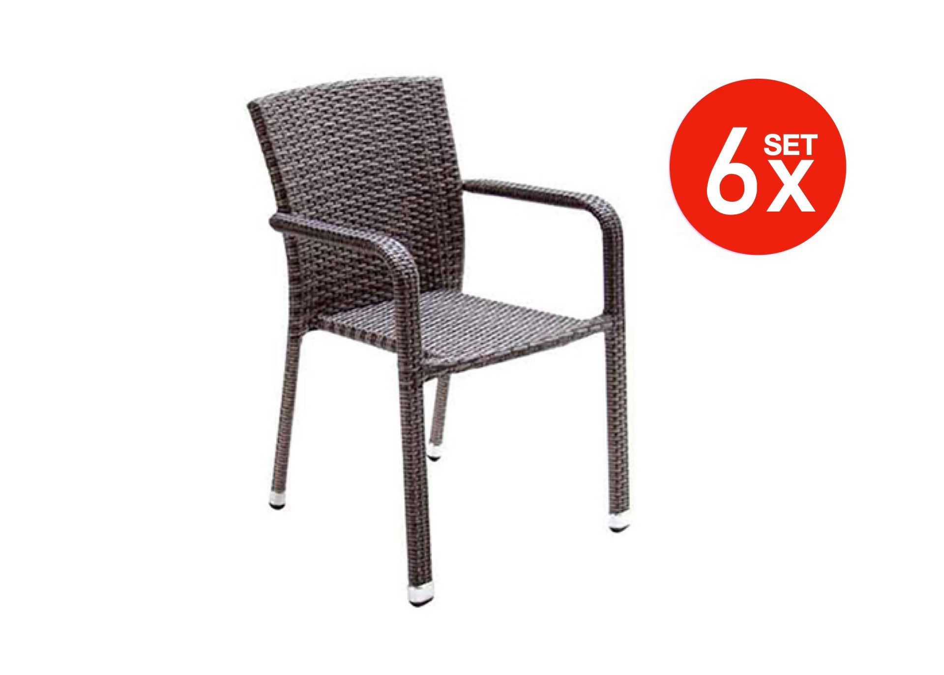 acamp Gartenstuhl Stapelsessel 6er Set stapelbar Aluminium wetterfest, Garten Terrasse (Set, 6 St), stapelbar, wetterfest, pflegeleicht, Aluminium, Terrasse Balkon Garten