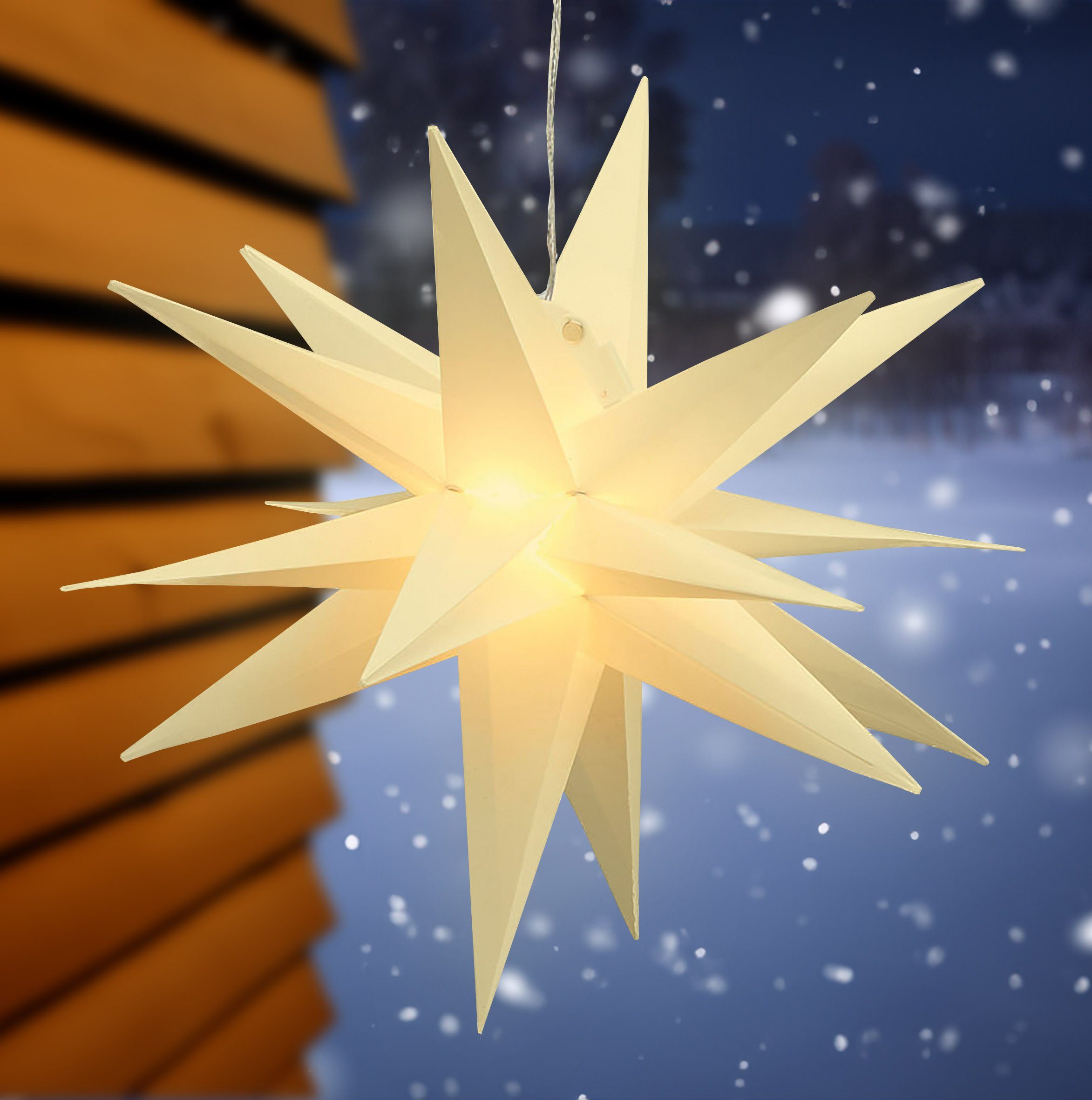 Spetebo LED Stern Deko Leuchte Outdoor - Stern aus Kunststoff - 60cm, An / günstig online kaufen