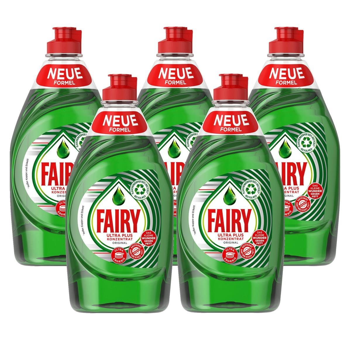 Fairy Fairy Spülmittel Ultra Konzentrat Original 450ml - Gegen Fett (5er Pac Geschirrspülmittel