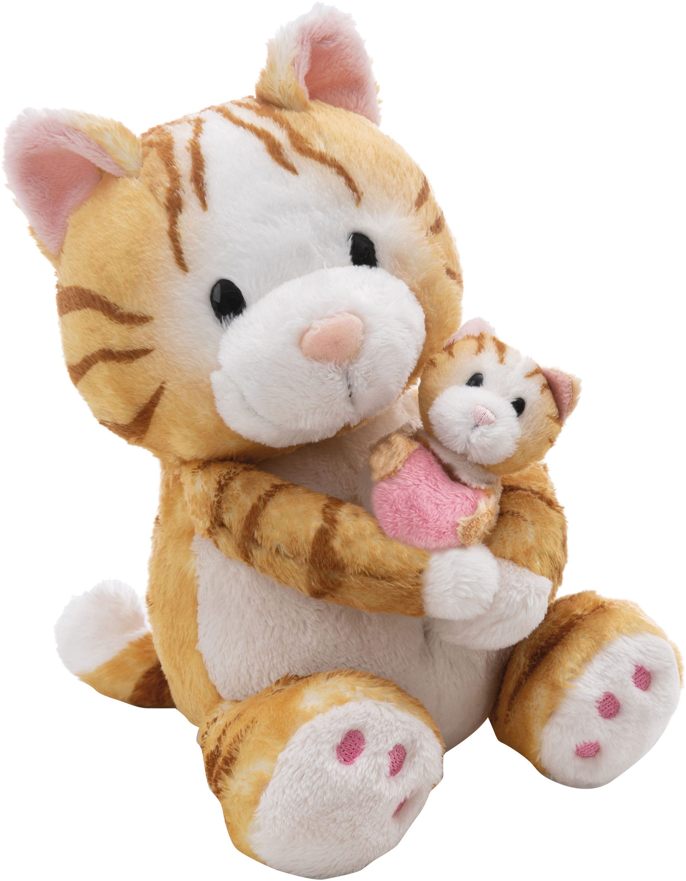 Nici Kuscheltier Little & Me, Katze 20 cm mit Kind 6 cm, 2in1: Kuscheltier Mama mit Kuscheltier Baby