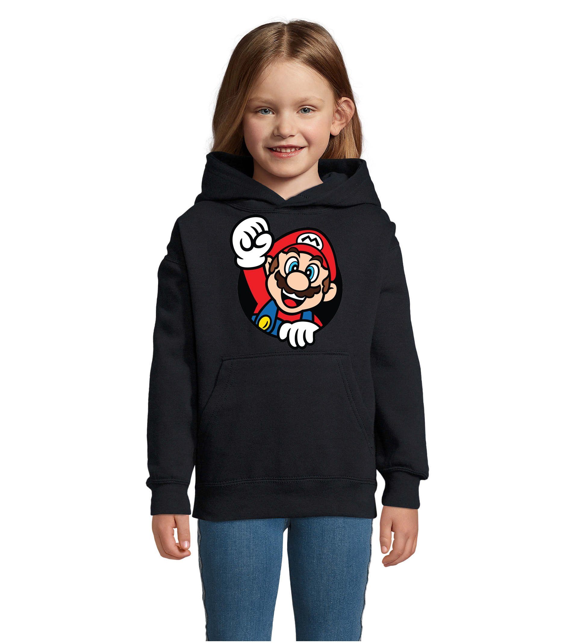 Blondie & Brownie Hoodie Kinder Super Mario Faust Konsole Gaming Spiel Nintendo mit Kapuze Navyblau