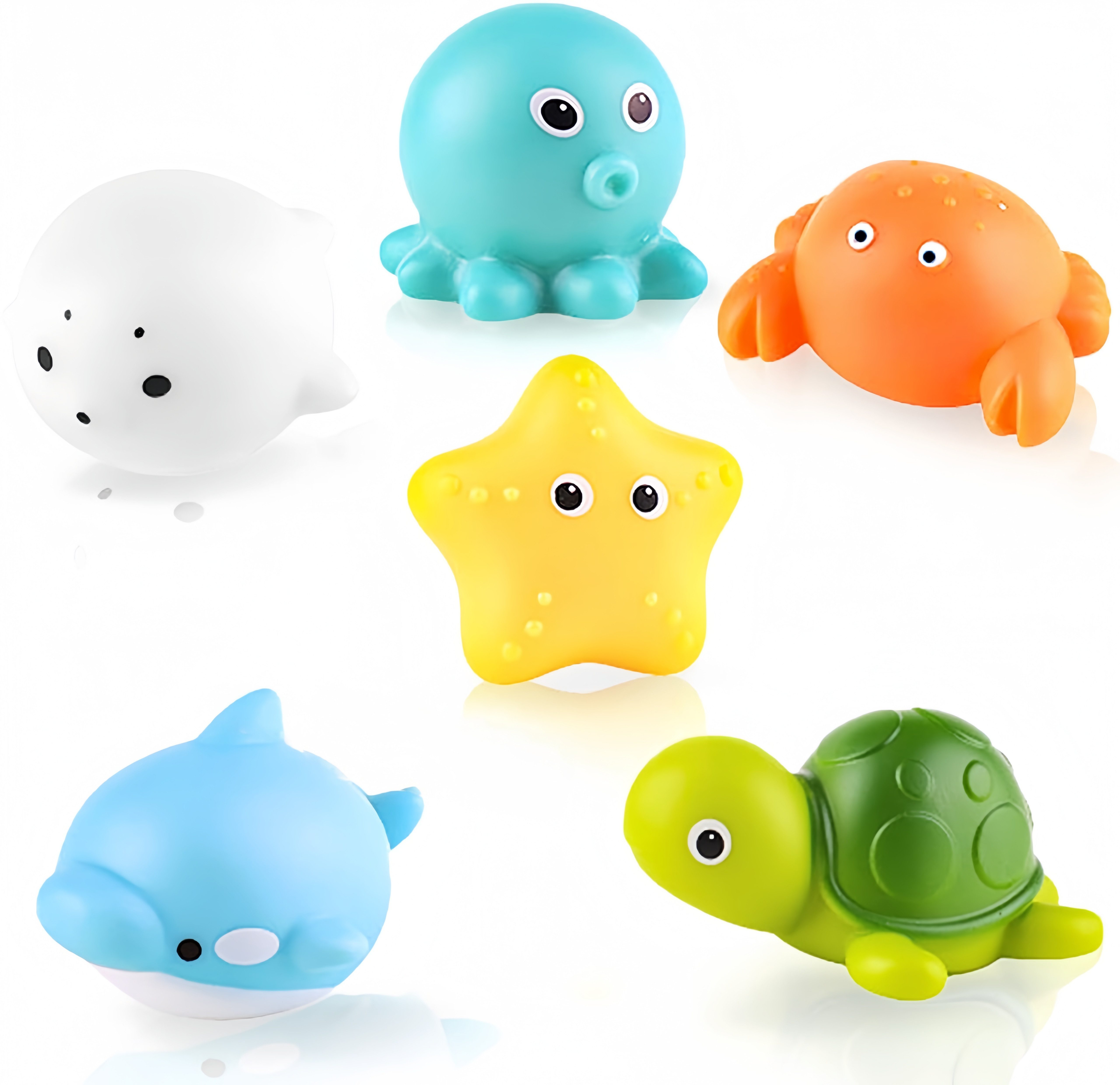 FOUORTUNATE-BEE Lernspielzeug 6-teiliges Badespielzeug-Set in Tierform (6-St), Wasserspielzeug für Kinder – ideal für Badewanne