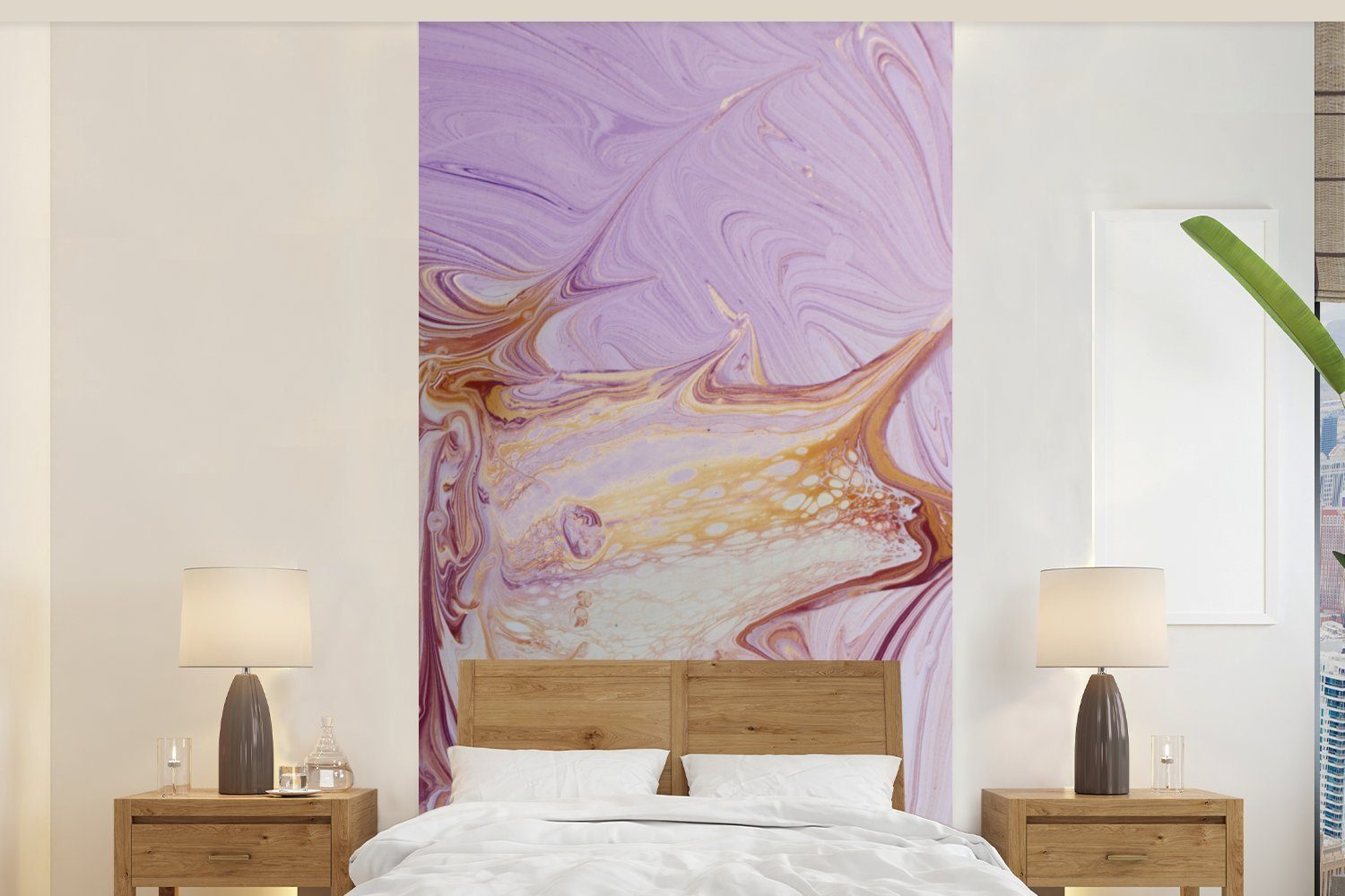 MuchoWow Fototapete Marmor - Farbe - Abstrakt, Matt, bedruckt, (2 St), Vliestapete für Wohnzimmer Schlafzimmer Küche, Fototapete