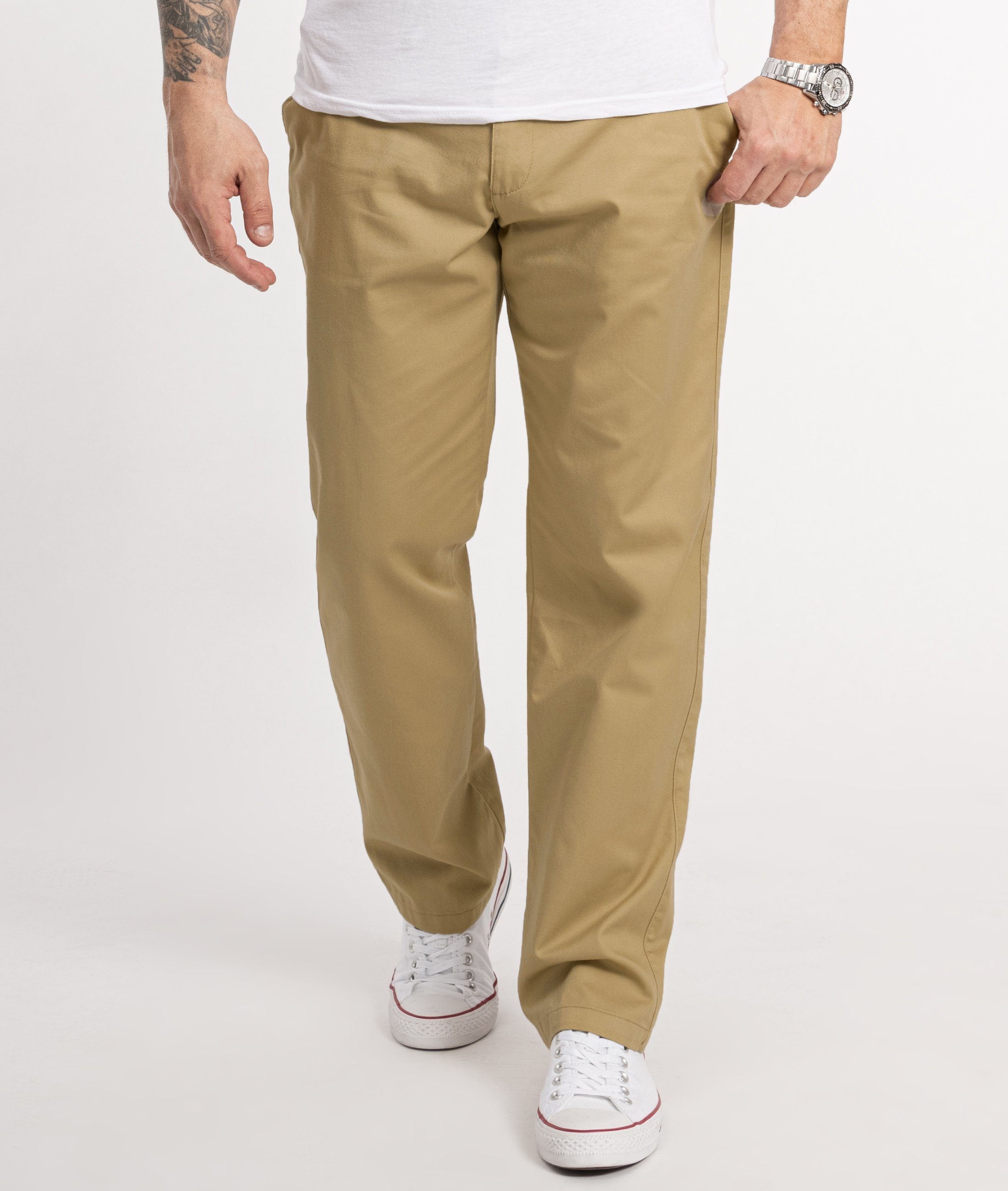 Chinohose Hose Dunkelbeige Creek H-298 Chino Herren Rock