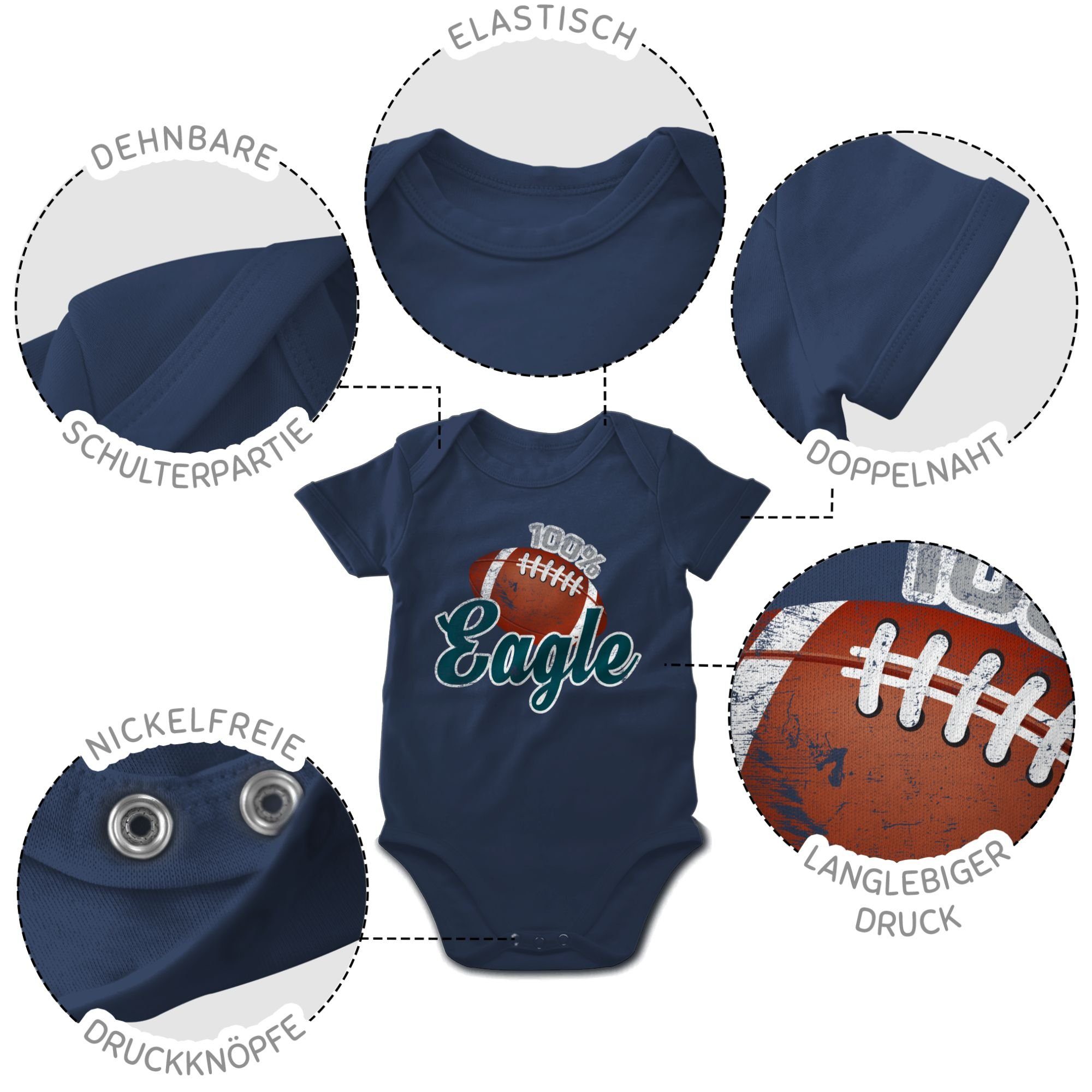 Navy & Baby Shirtbody Bewegung Shirtracer 2 100% Eagle Blau Sport