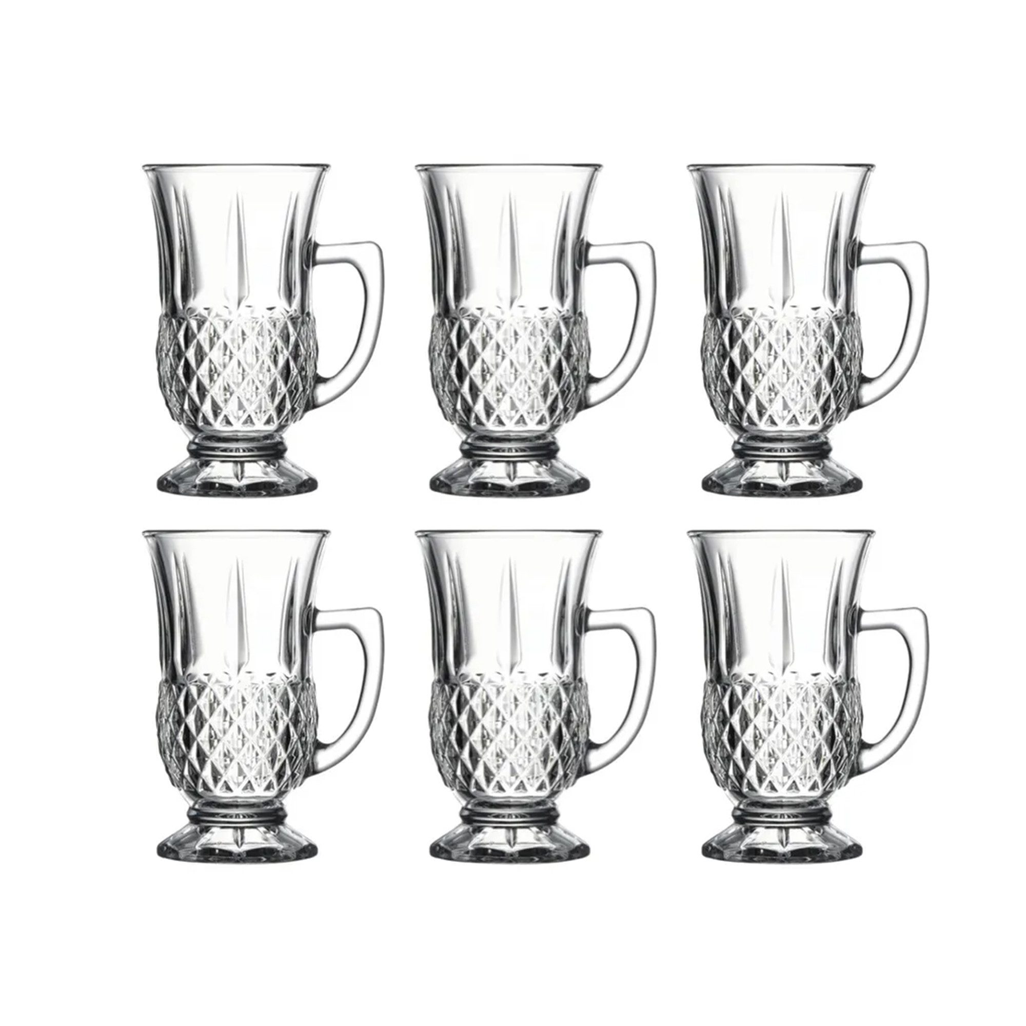 Pasabahce Teeglas Pasabahce 6-tlg Teegläser-Set,mit Henkel,Teeglas Serie:Istanbul 160 ml, Glas, Hochwertiges, lebensmittelechtes Glas