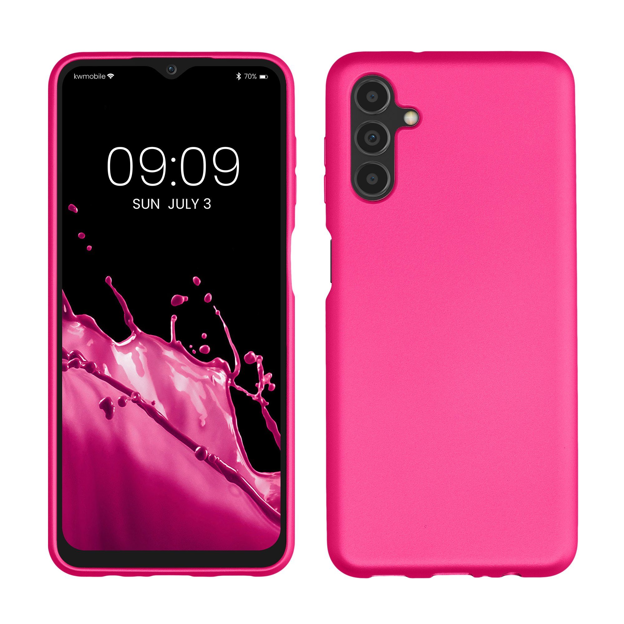 kwmobile Handyhülle Handyhülle für Samsung Galaxy A04s Hülle, Silikon Case metallisch schimmernd - Schutzhülle Cover