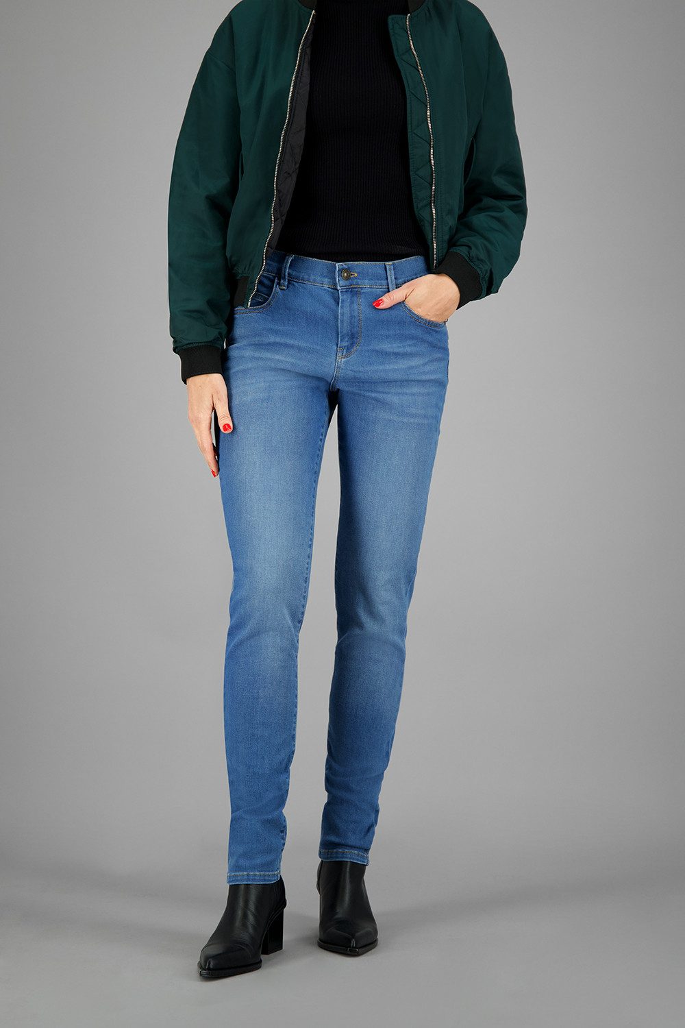 Slim-fit-Jeans ZURI122-670721-7167 Slim Fit Hose blau stone used