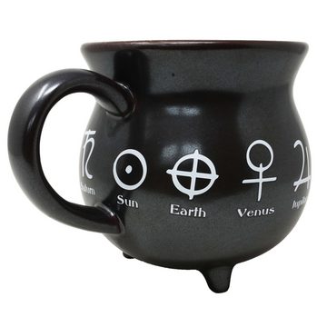 MystiCalls Dekofigur XXL Hexenkessel "Planeten" - Hexengebräu, Witchcraft, Hexe, Geburtstag, Sammelfigur, Halloween, Geschenk