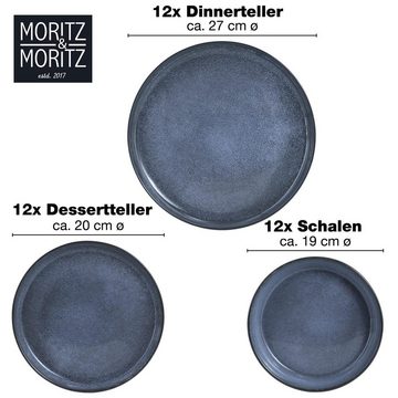 Moritz & Moritz Tafelservice Geschirr Set VIDA (36-tlg), 12 Personen, Kombigeschirr für 12 Personen