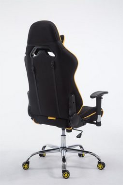 TPFLiving Gaming-Stuhl Limitless-2 mit bequemer Rückenlehne - höhenverstellbar - 360° drehbar (Schreibtischstuhl, Drehstuhl, Gamingstuhl, Racingstuhl, Chefsessel), Gestell: Metall chrom - Sitzfläche: Stoff schwarz/gelb