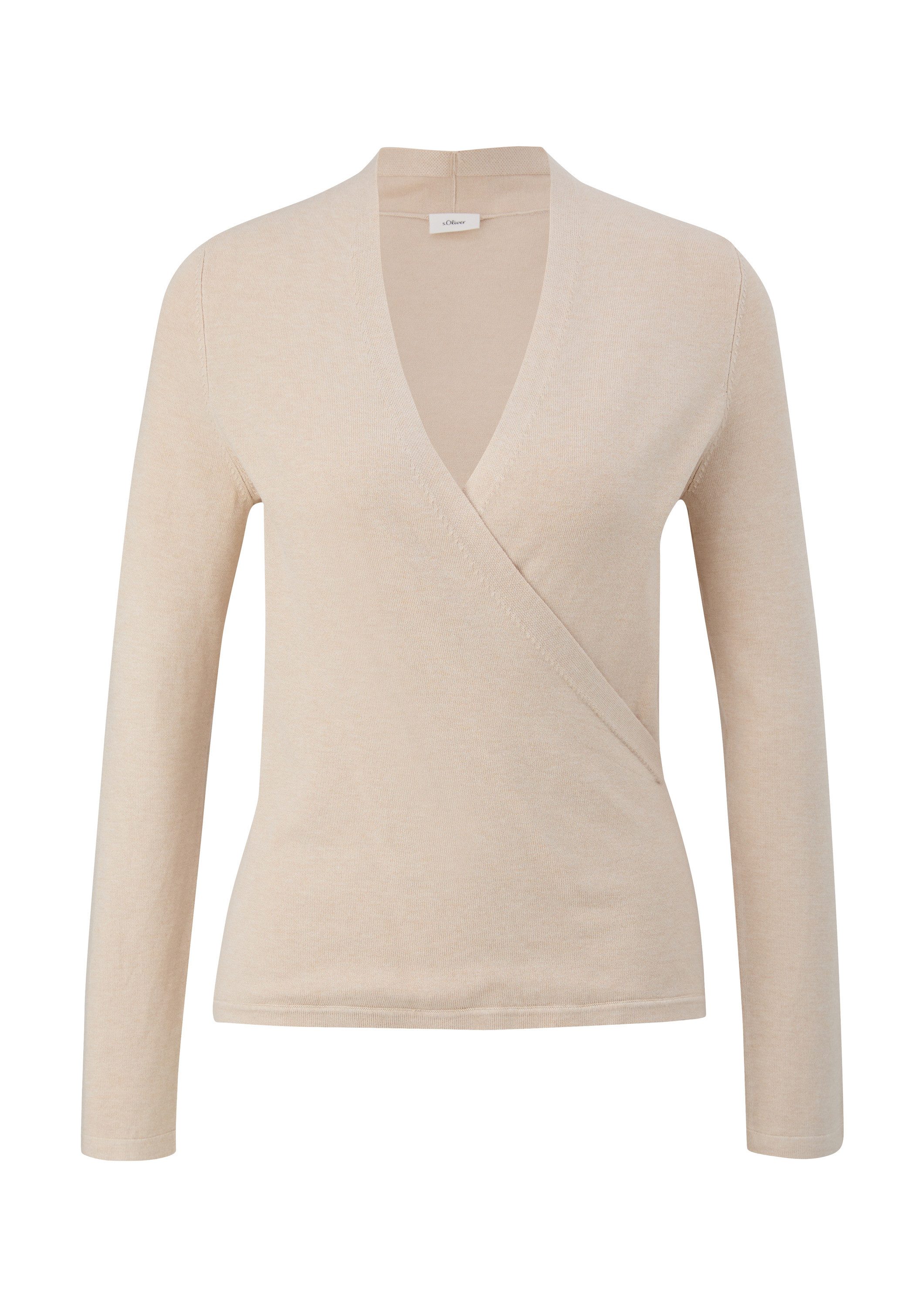 s.Oliver Longpullover Strickpullover Strickpullover in Wickel-Optik günstig online kaufen