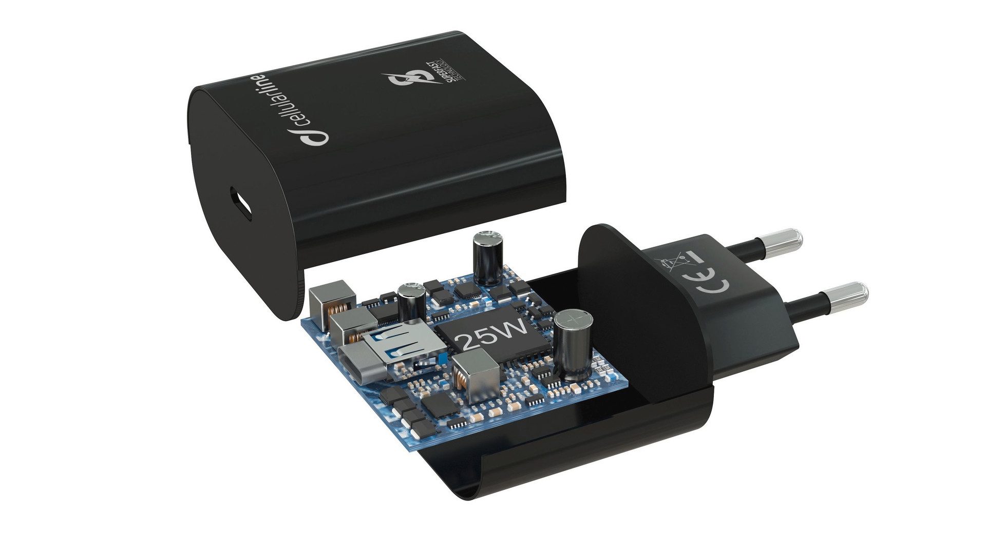 Cellularline USB-C Super Fast Charger Kit 25W mit Kabel für Samsung Schnelllade-Gerät