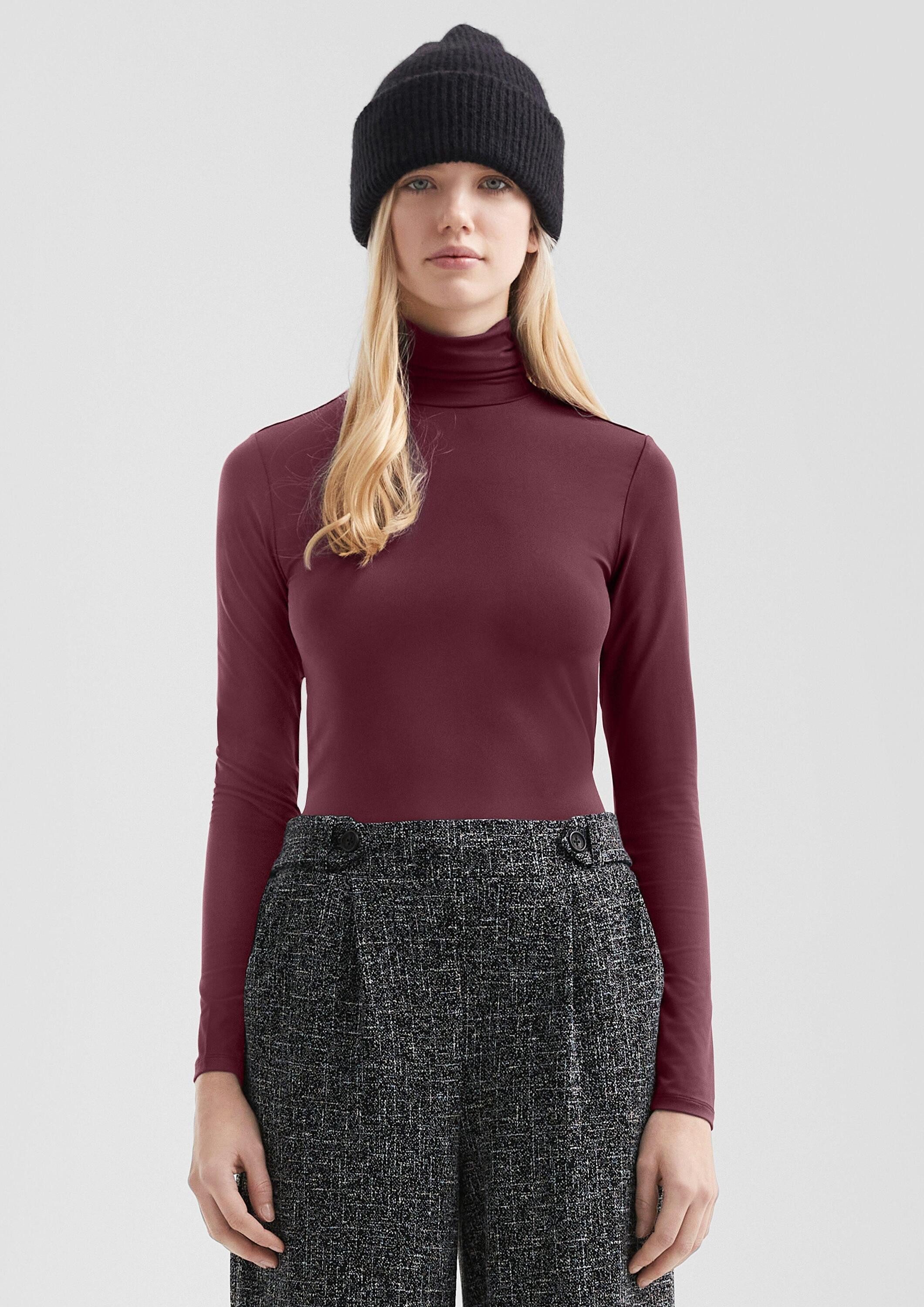 QS Langarmshirt T-Shirt Schmales Langarmshirt mit Rollkragen günstig online kaufen