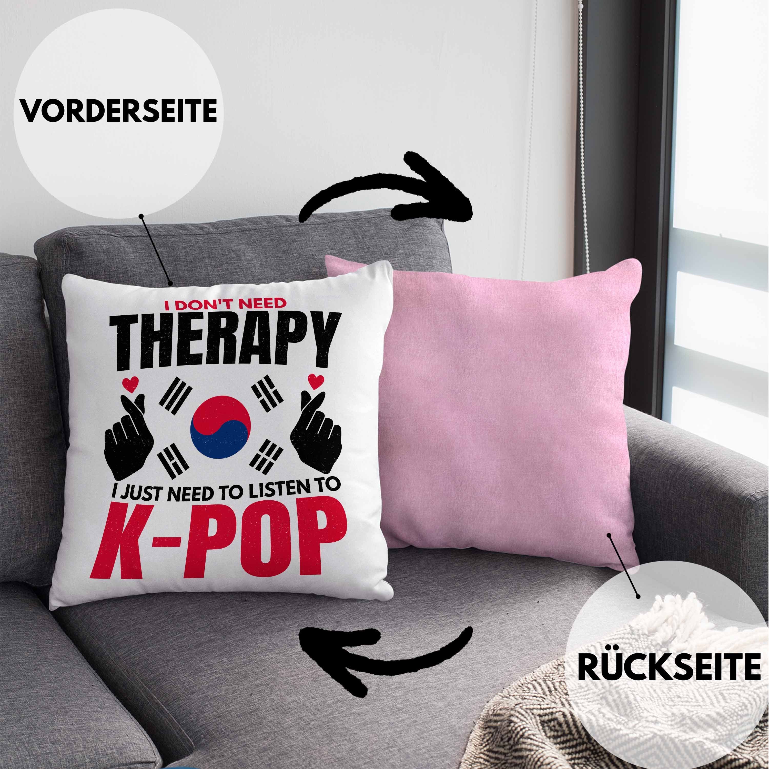 Dekokissen Style Südkorea Füllung Geschenkidee Rosa - mit Geschenk 40x40 Spruch Kpop K-Pop Trendation Trendation Kissen Dekokissen Koreal