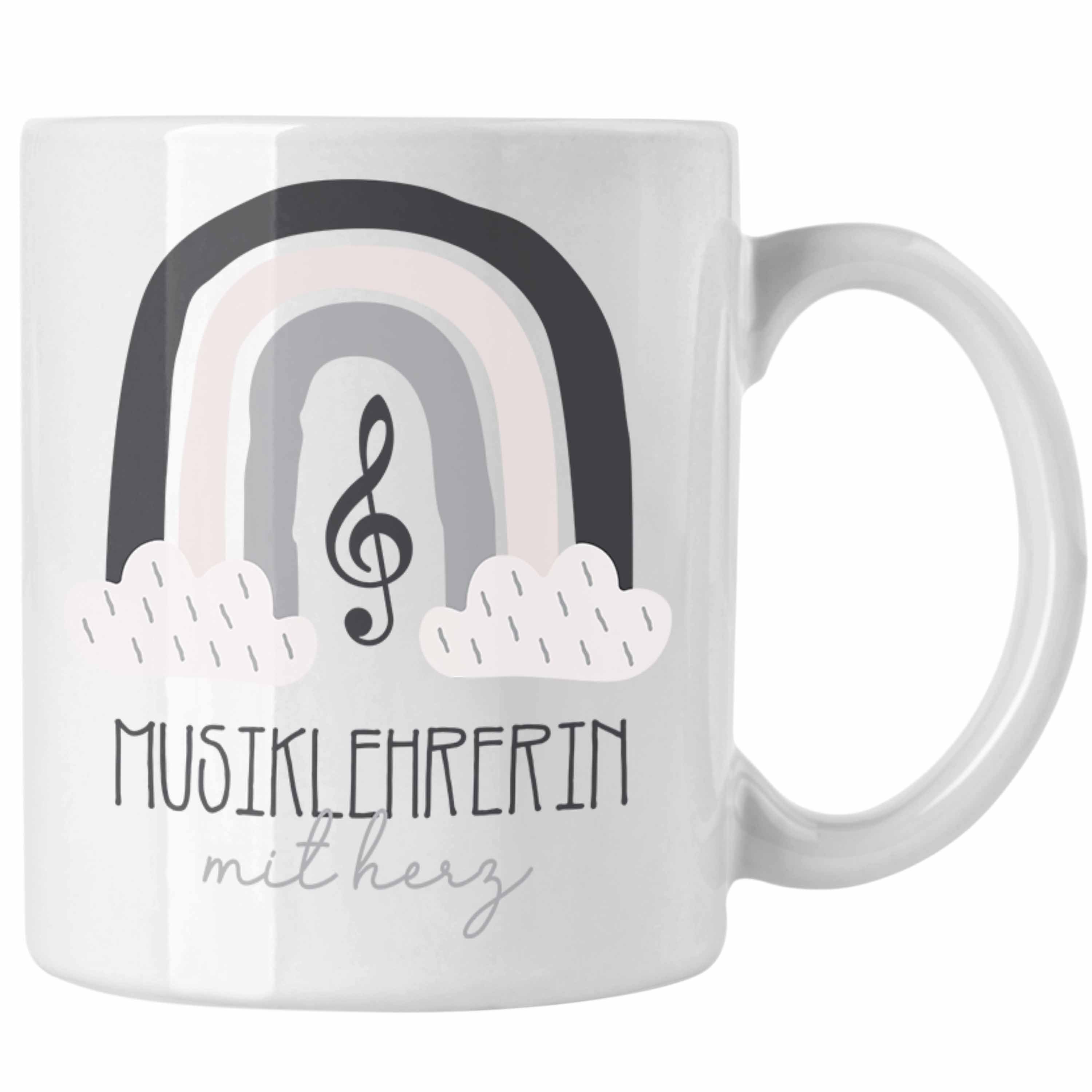 Trendation Tasse Musiklehrerin Tasse Geschenk Danke Kaffeetassse Geschenkidee für XXXM Weiss