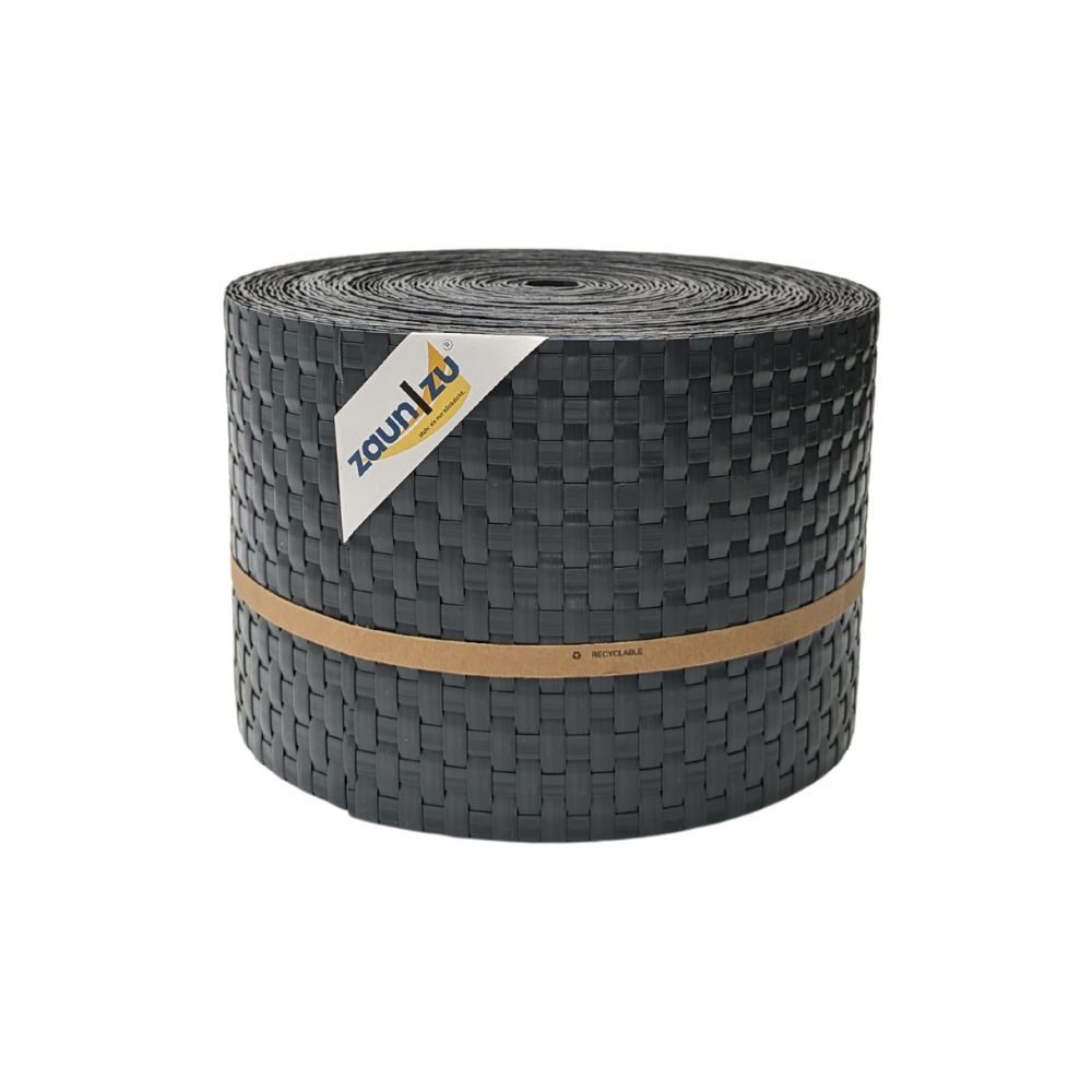 zaunzu Sichtschutzstreifen Rattan PE für Doppelstabmatten Anthrazit 26m, (1 günstig online kaufen