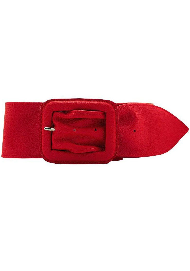 AnnaMatoni Ledergürtel mit bezogener Schließe rot