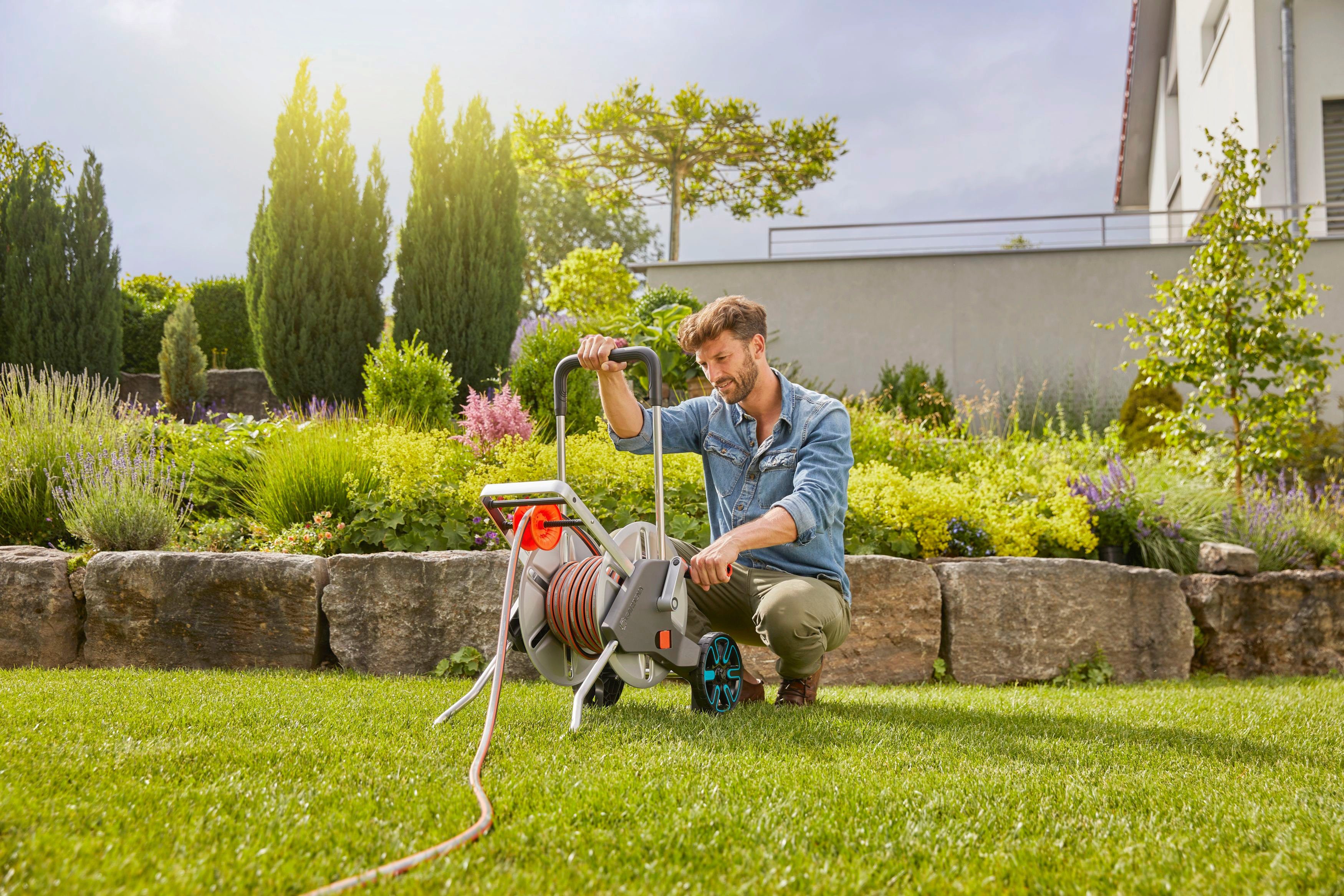 GARDENA Schlauchwagen CleverRoll M Easy, 18547-20, (Set), aus Metall, mit 25 Meter Schlauch