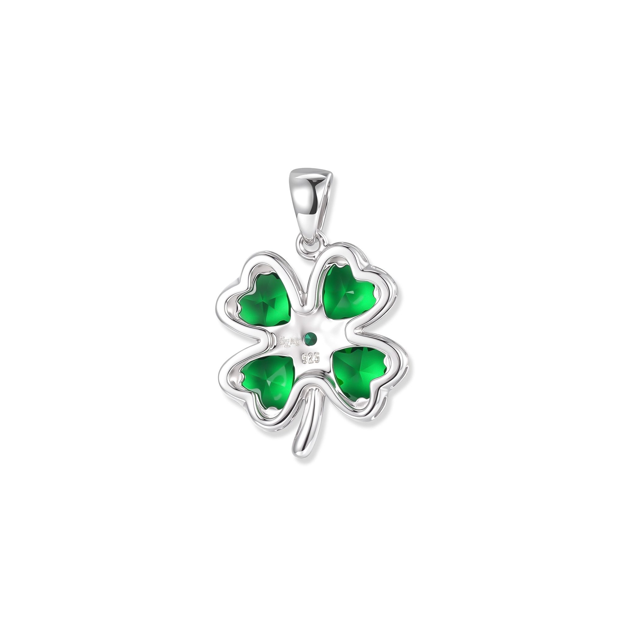 Seinerzeit FLORA & FAUNA Kettenanhänger Clea Kleeblatt Anhänger, Schmuck aus 925 Sterling Silber (Von bedeutungsvollen Symbolen und charakterstarken Tiermotiven inspirierter Damenschmuck – ein besonderer Begleiter im Alltag und zu besonderen Anlässen, 1-tlg., inkl. Geschenkverpackung für Frauen ob Freundin, Mutter, Ehefrau, Oma), rhodiniert und Zirkonia-Steinen