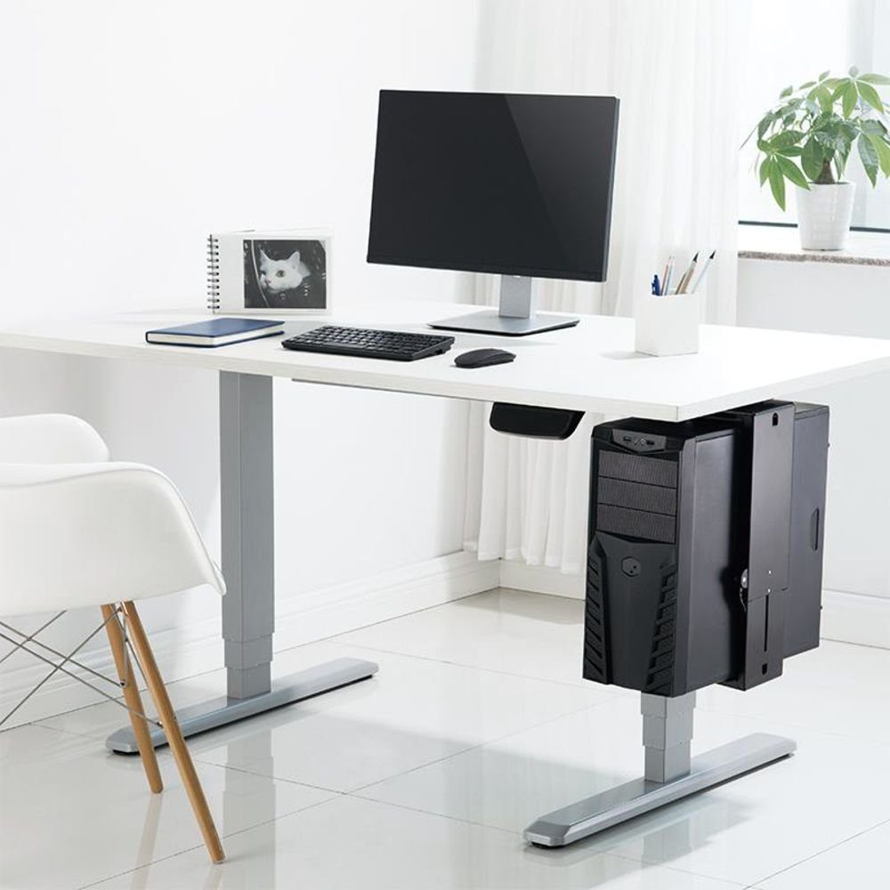 LogiLink Halterung PC-Halterung Untertisch EO0030, (drehbar mit Schnellverschluss bis 10kg 180° Gehäusehalterung Computerhalterung)