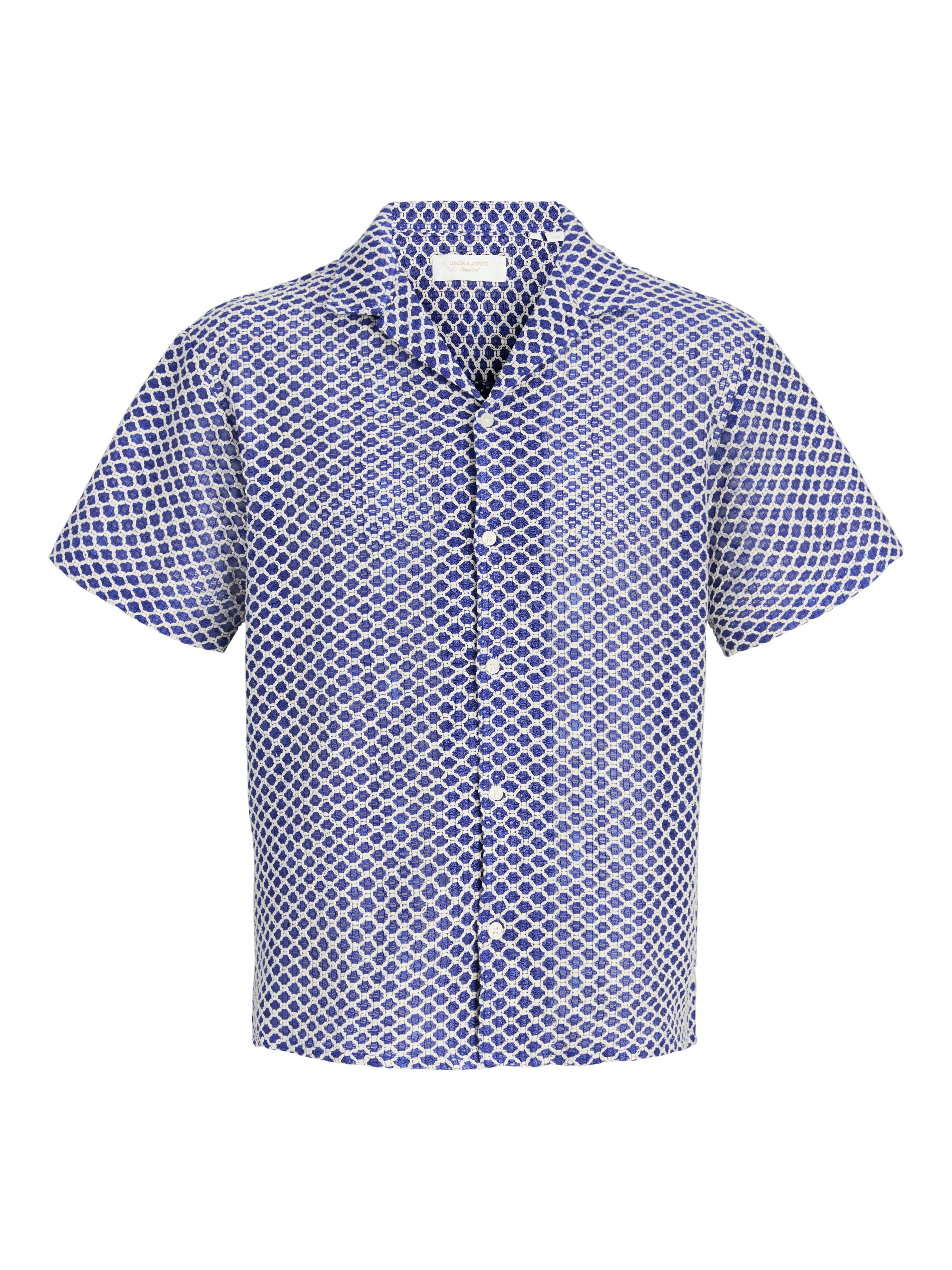 Jack & Jones Junior Kurzarmhemd JORMONTAUK CROCHET SHIRT SS SA26 JNR Baumwollmischung, locker geschnitten – Bild 5 von 5