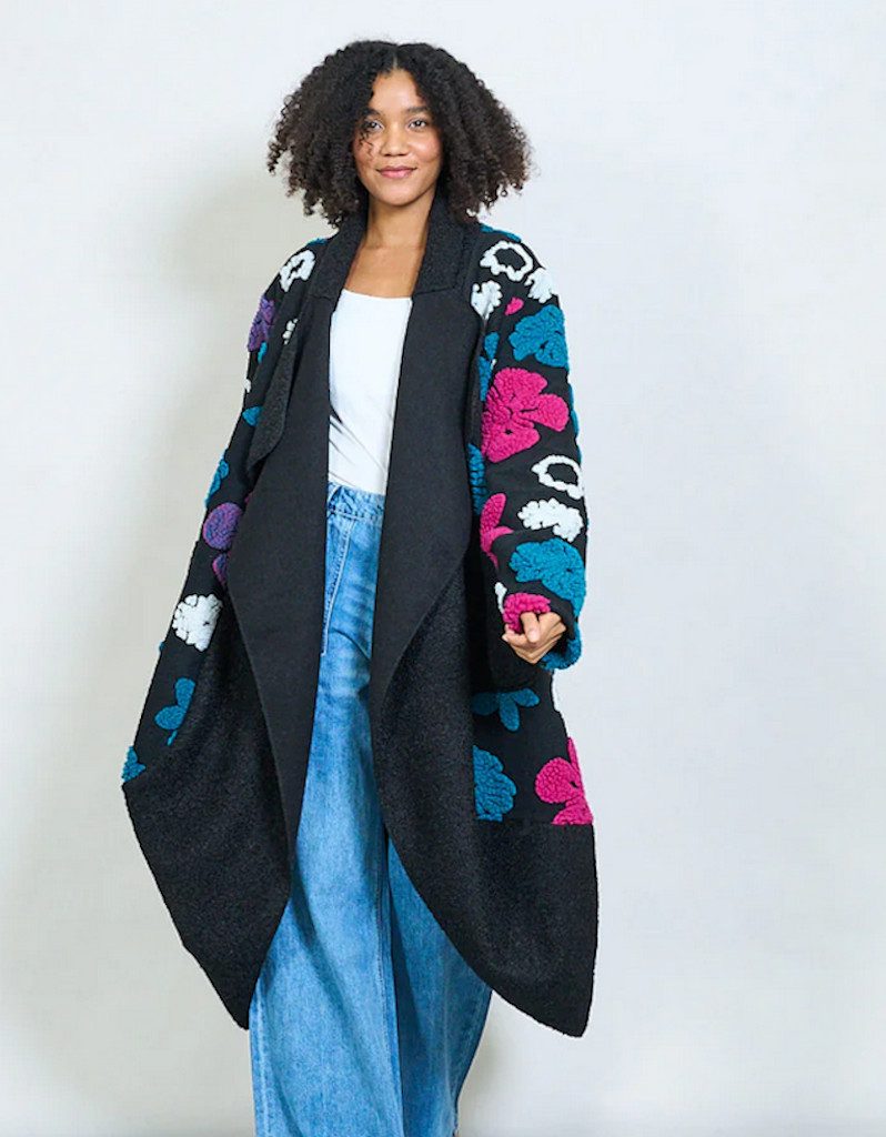 BZNA Wollmantel BZNA Oversize Übergroßer Strickmantel Struckjacke Italy