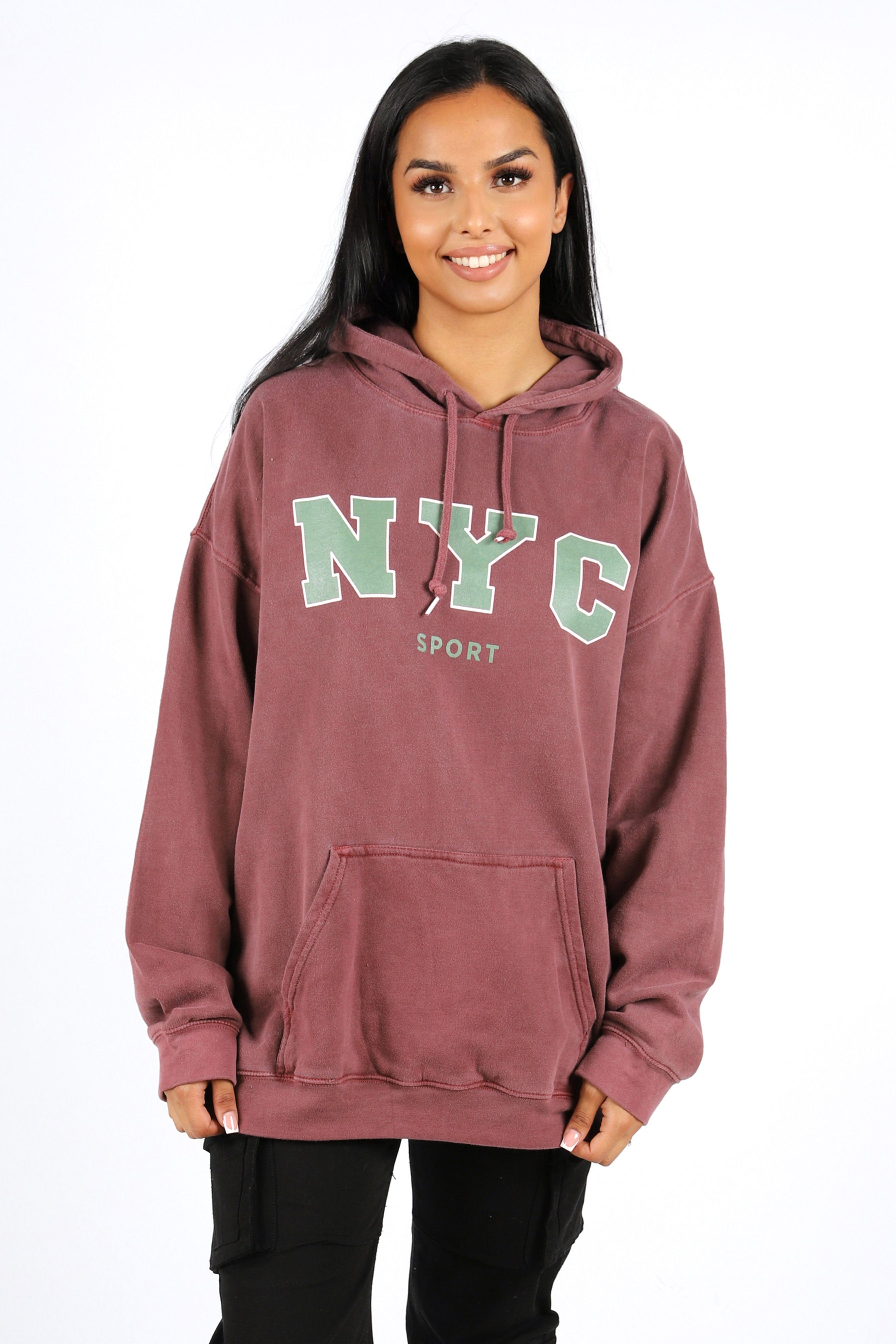 Worldclassca Hoodie Worldclassca Oversized NYC Sport Hoodie Print Kapuzenpullover Washed