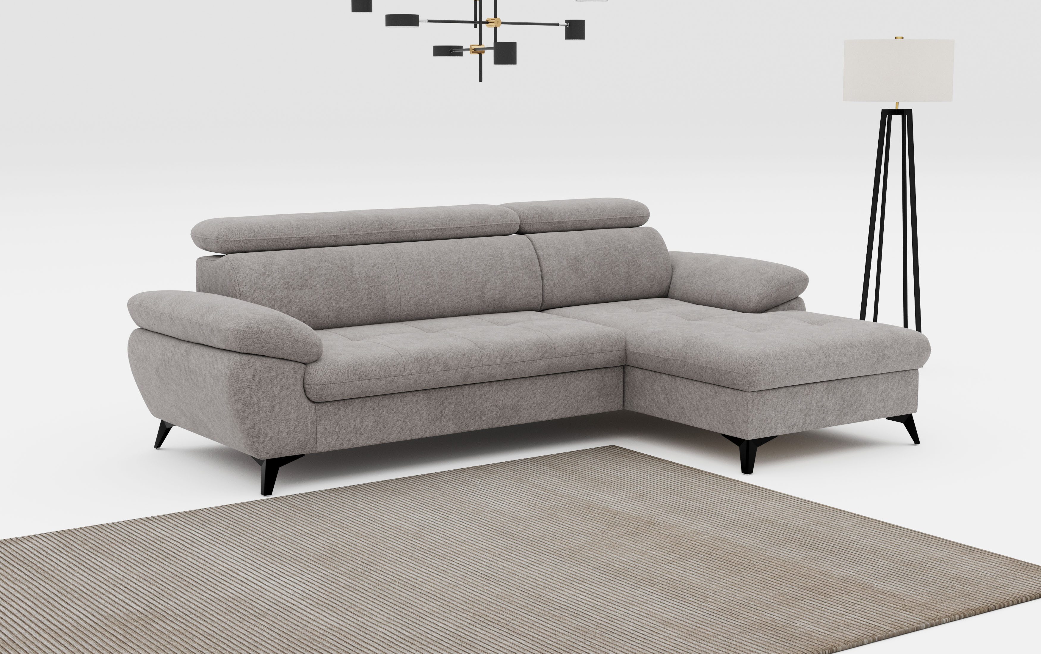 COTTA Ecksofa Hudson, optional mit Schlaffunktion und XL Bettkasten, Liegefläche 190x119cm