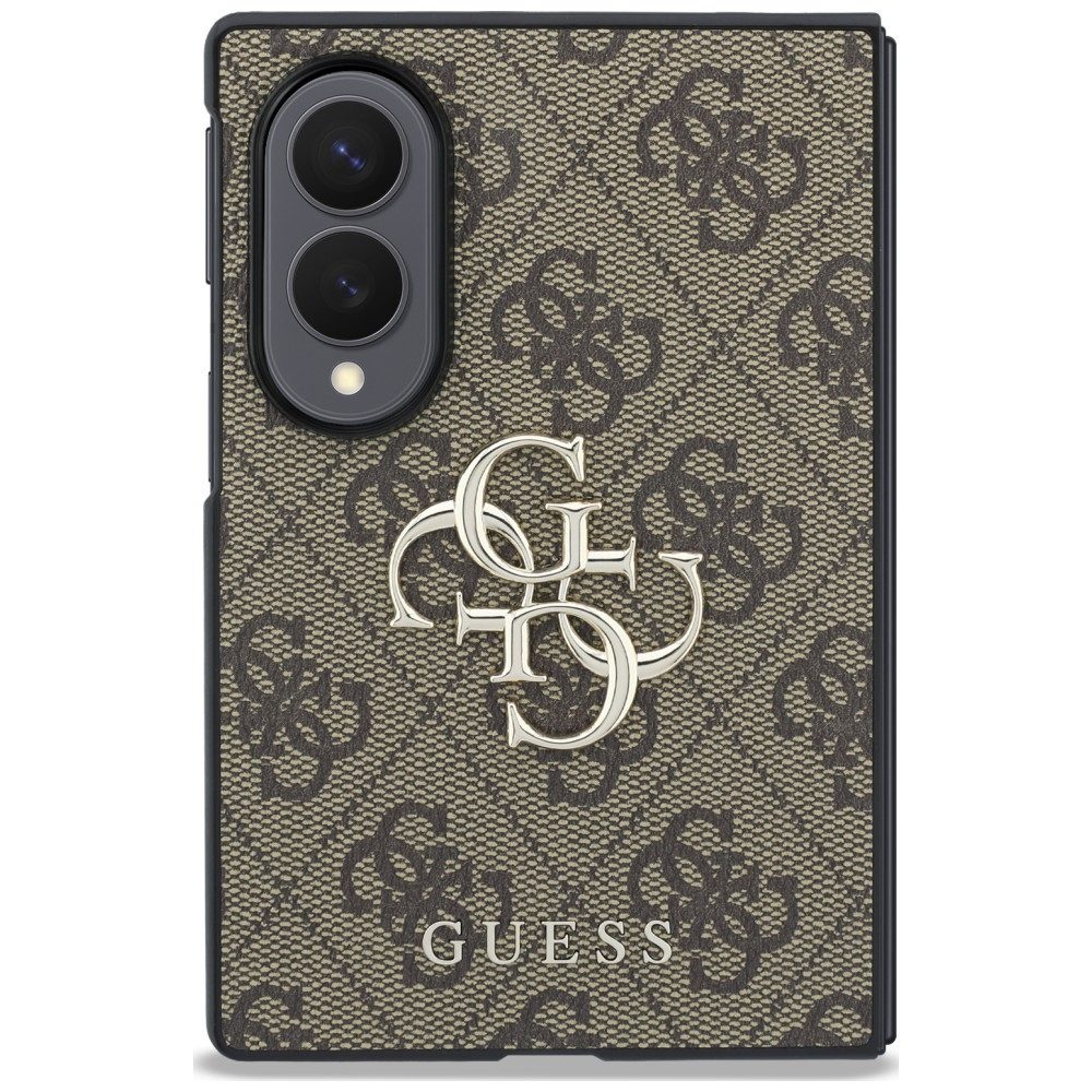 Guess Handyhülle Galaxy Z Fold 8 Case Kunstleder rosa braun grau Big Logo goldfarben 7,6 Zoll, Kantenschutz – Bild 2 von 5