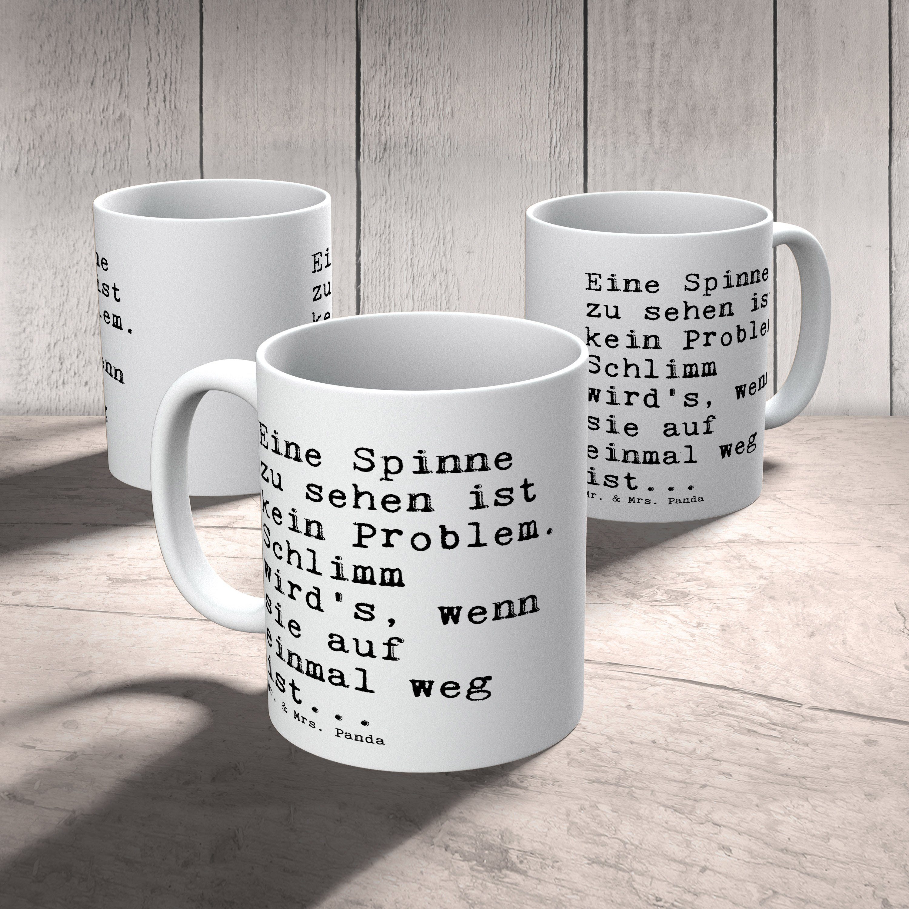 zu P, & Tasse Mrs. Mr. - Sprüche, Geschenk, Spinne Panda Eine - Keramik Tasse sehen... Weiß Freundin,