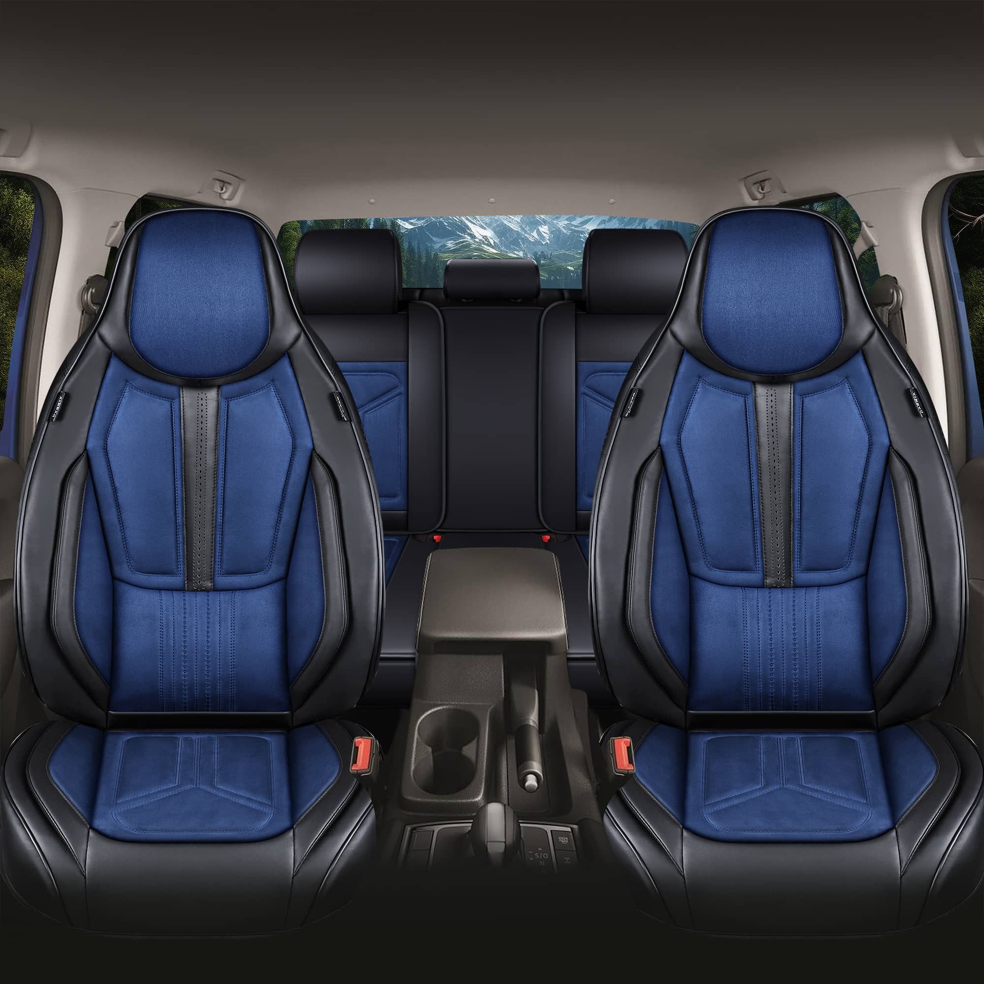 BREMER SITZBEZÜGE Autositzbezug für VW Tiguan 3 Bj ab 2024 (FS4), Set, 2-tlg., Komplettset Vorne und Hinten, in Schwarz/Blau