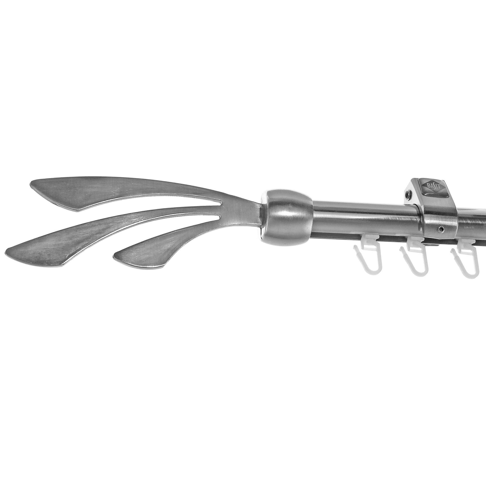 BASIT Gardinenstange Innenlauf Edelstahloptik 20mm mit Deckenträgern 280 cm E84, Ø 20 mm, 1-läufig, verschraubt, Aluminium, D50I 280 cm E84 Schweif