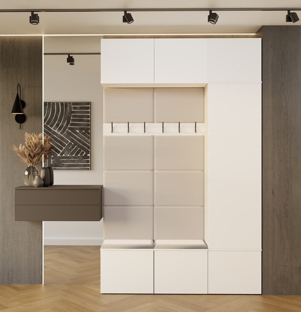 Raumhirsch Furniture Schuhschrank Garderobenschrank für Flur und Eingangsbereich (Kleiderschrank sowie Schuhschrank im SET) verschiedene Farben