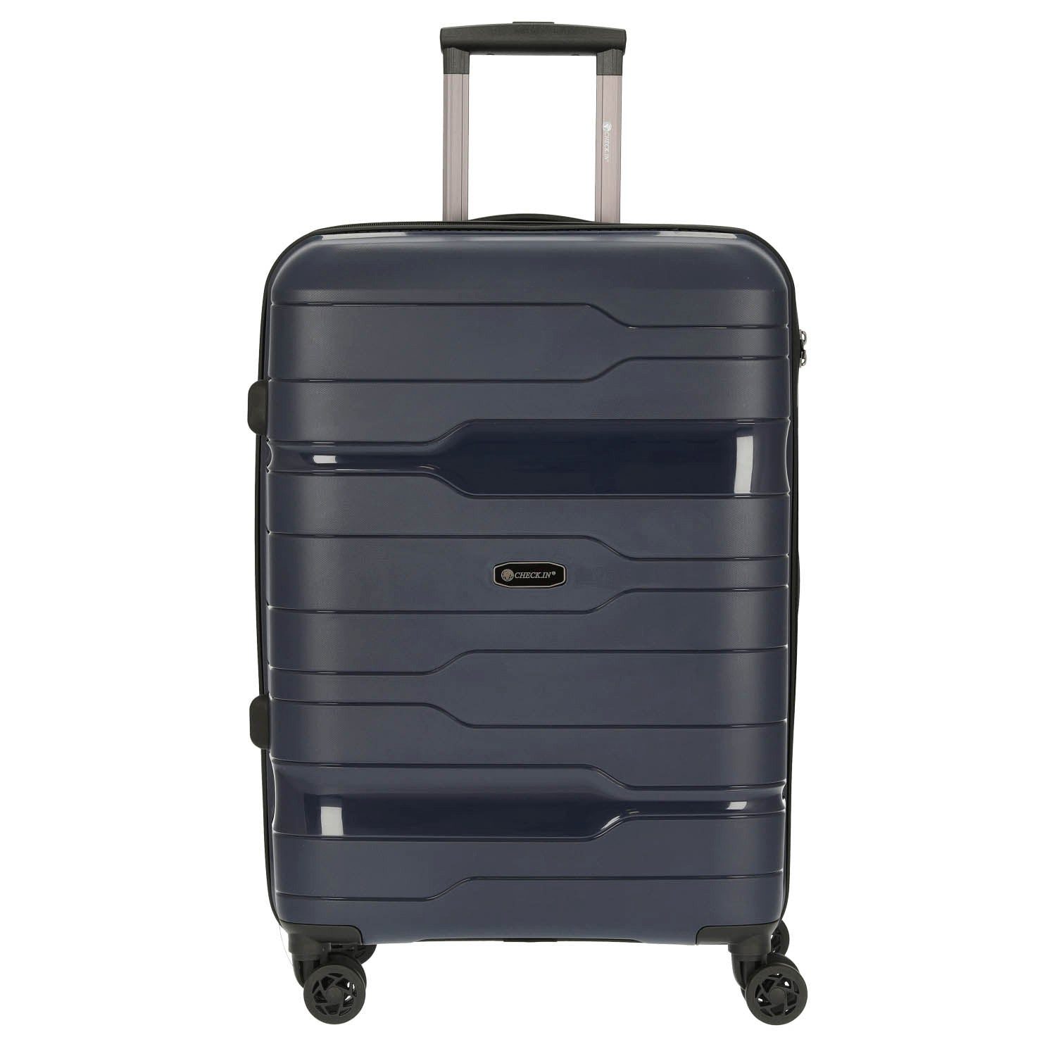 CHECK.IN® Koffer Memphis - 4-Rollen-Trolley 67 cm (blau), 4 Rollen