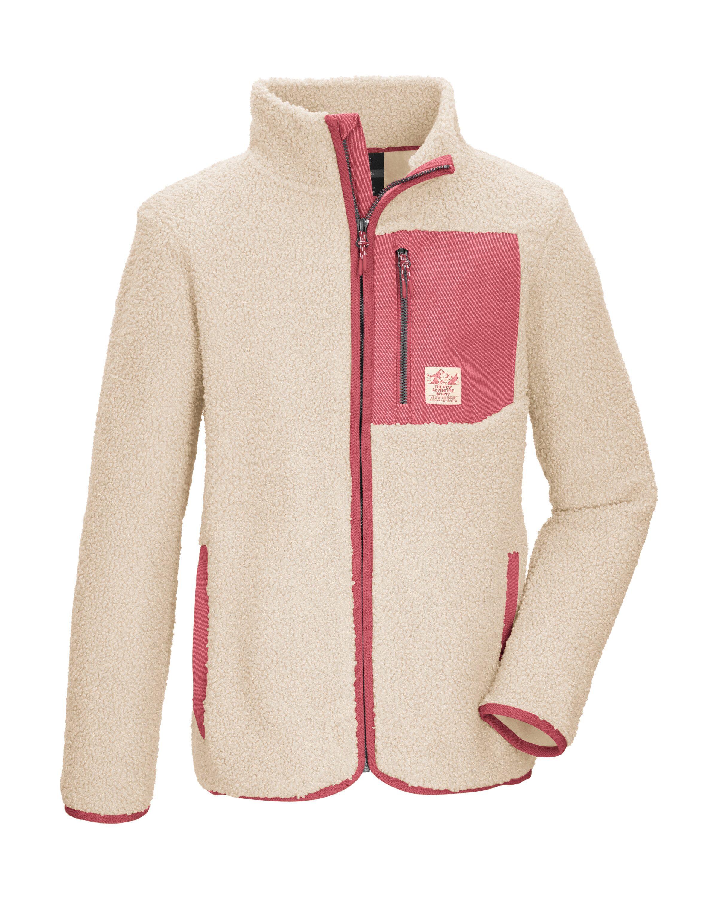 Killtec Fleecejacke KOW 140 GRLS FLC JCKT Weiche Sherpa-Fleecejacke mit Kinnschutz und Stauraum