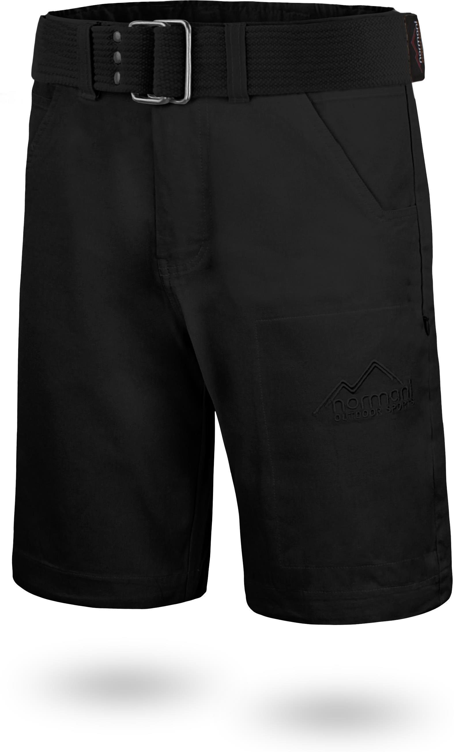 Gürtel „Gobi“ Sommershort invisible „Taklamakan“ aus mit Schwarz 100% Shorts Zippertasche kurze Chino Shorts Bermudas Bio-Baumwolle normani mit Vintage