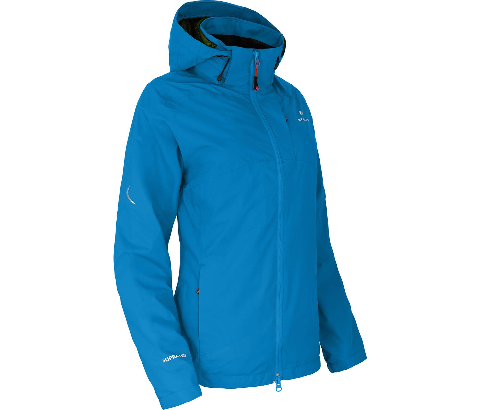 Bergson Outdoorjacke VALDIVIA Damen Rad-Regenjacke, Netzfutter, 12000 mm Wassersäule, Normalgrößen, blau | Jacken