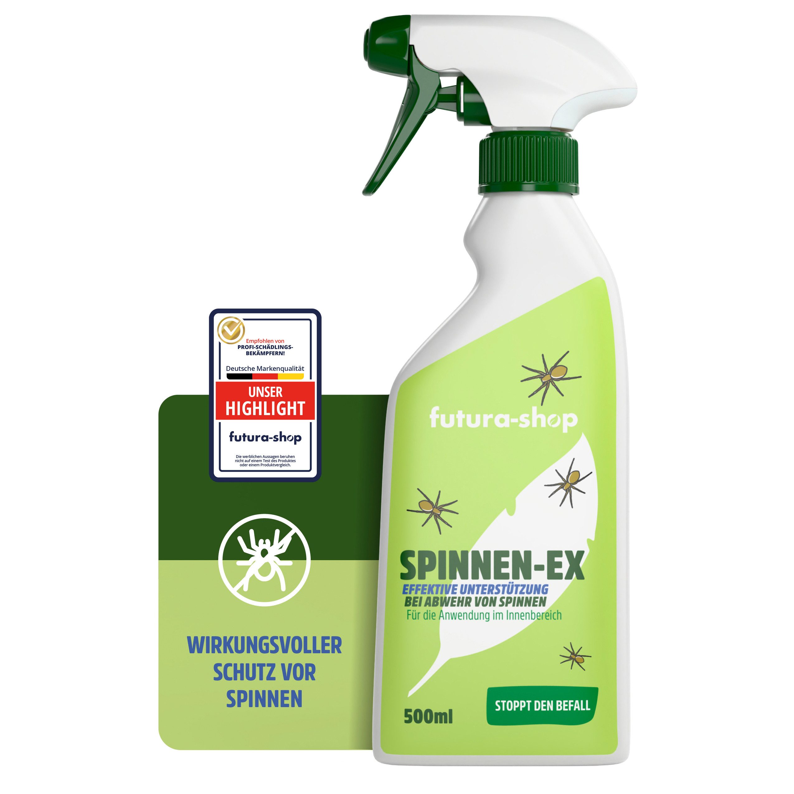Futura-Shop Insektenspray Anti Spinnenspray, Spinnenbekämpfung - Effektive Abwehr, 500 ml