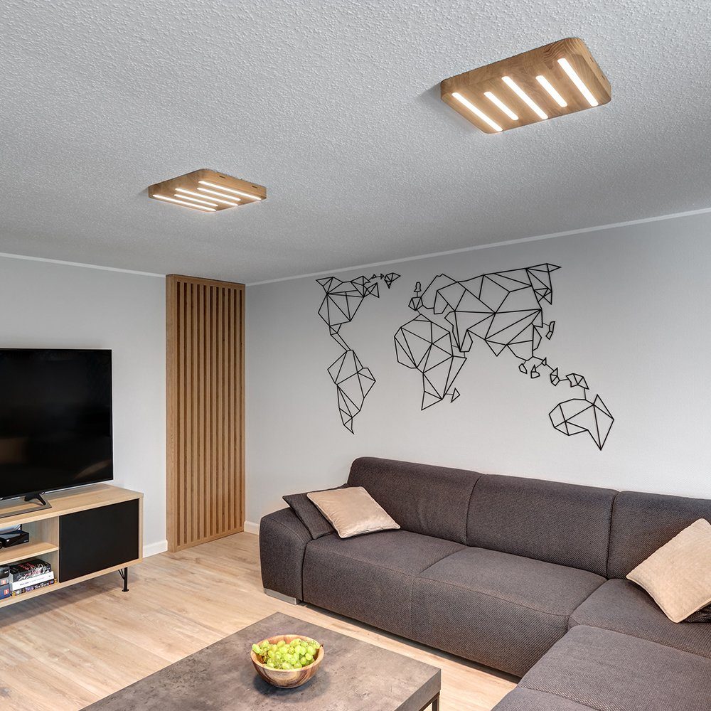SPOT Light NEELE, Naturprodukt LED fest Deckenleuchte LED 24V Inklusive integriert, Eichenholz, aus Module, LED Warmweiß, Nachhaltig