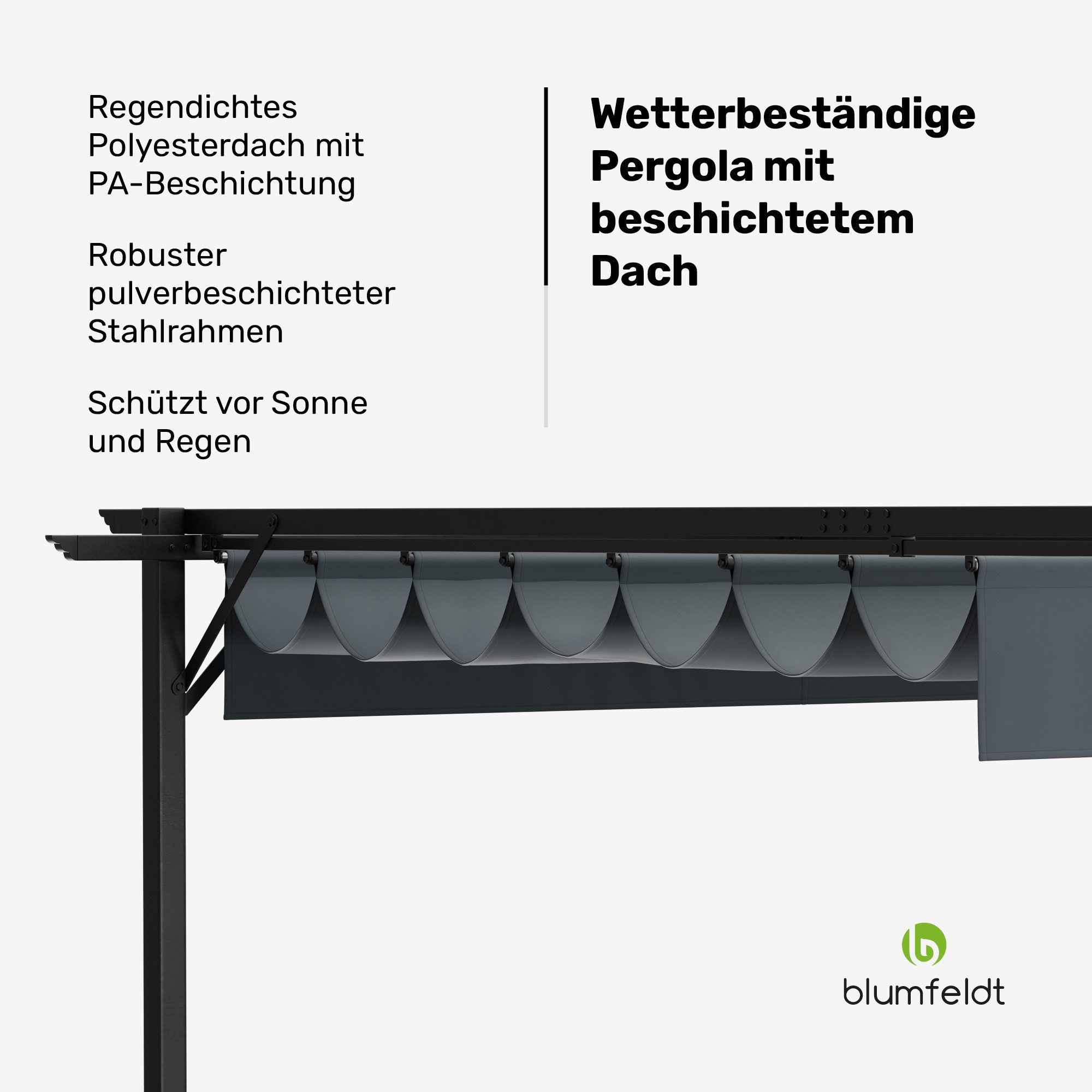 blumfeldt Pavillon Pantheon Robust, (Set), Pergola 3x4m pulverbeschichtet wetterfest Garten